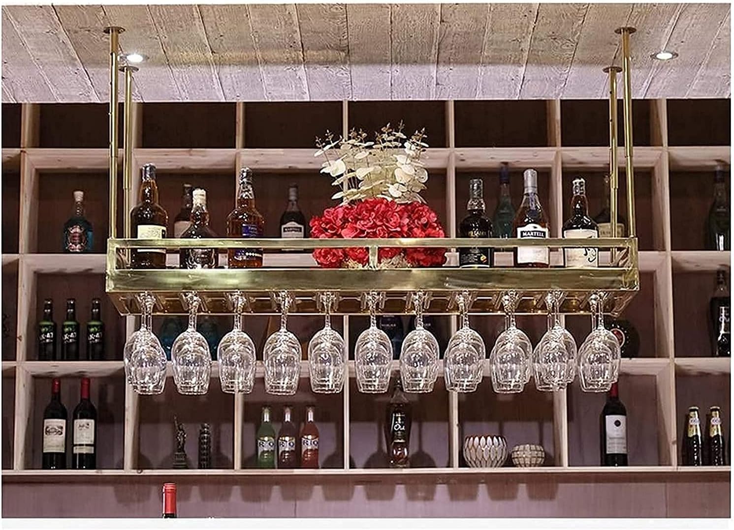 TOYOCC 304 Stainless Steel Wine Rack for Kitchen Bar Restaurant