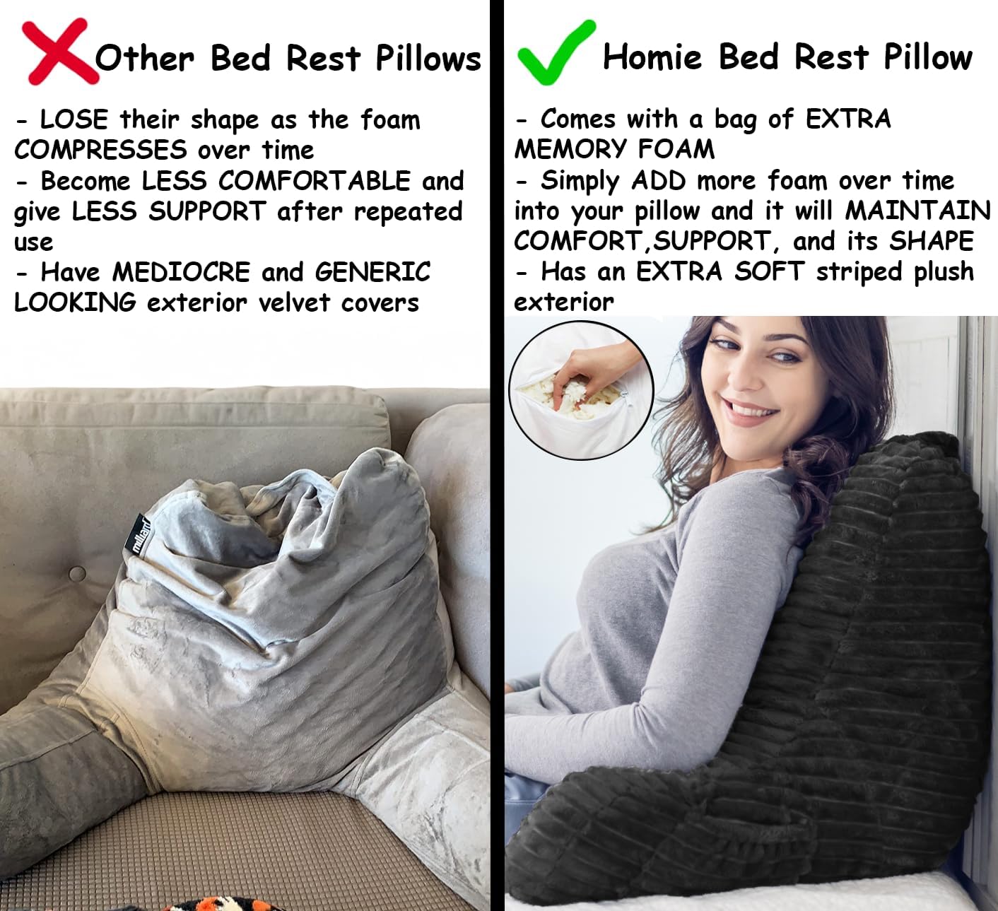 Homie Reading Pillow with Light and Wrist Support