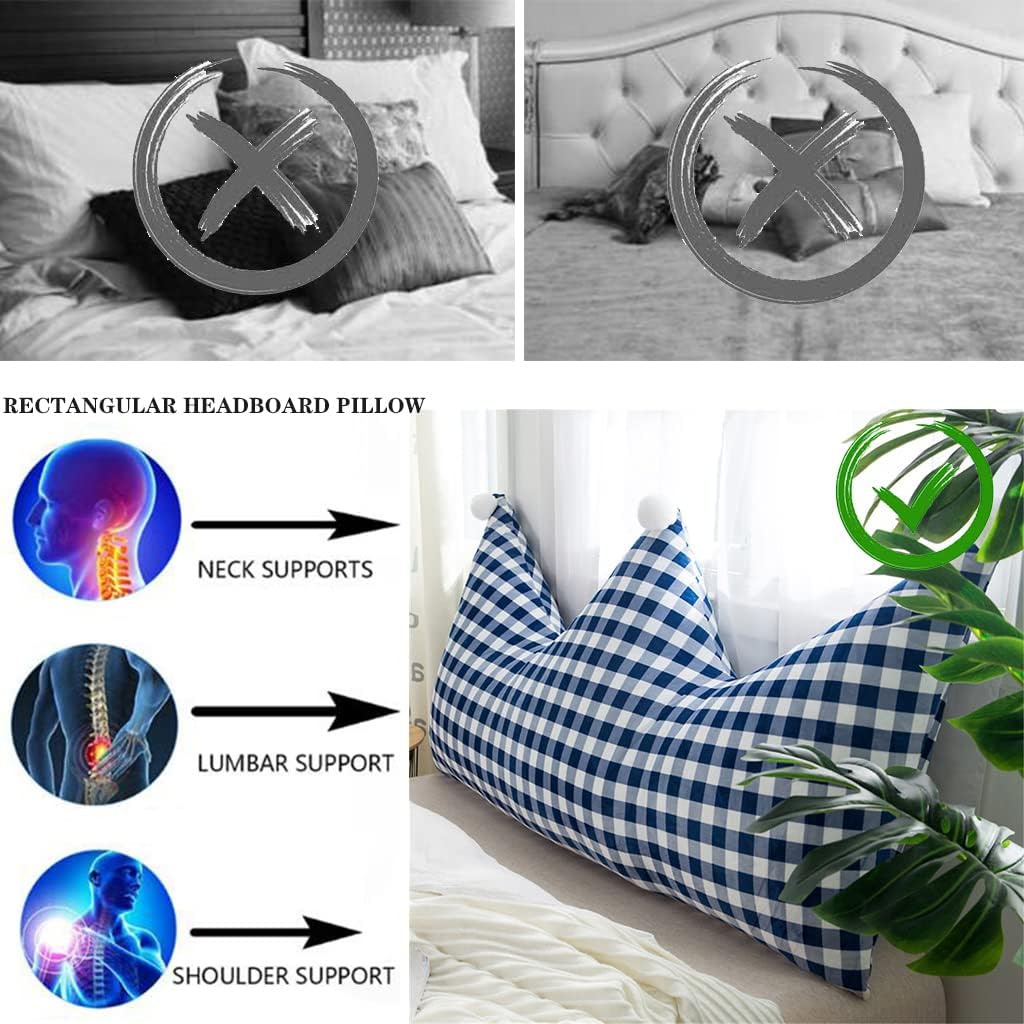 ZZYK Soft Headboard Reading Pillow with Removable Fleece Cover