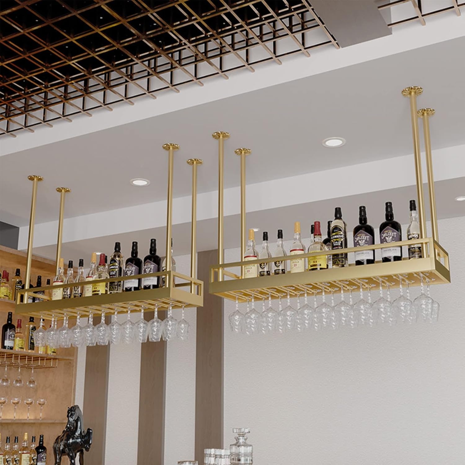 Sturdy Metal Wine Glass Holder for Kitchen and Bar