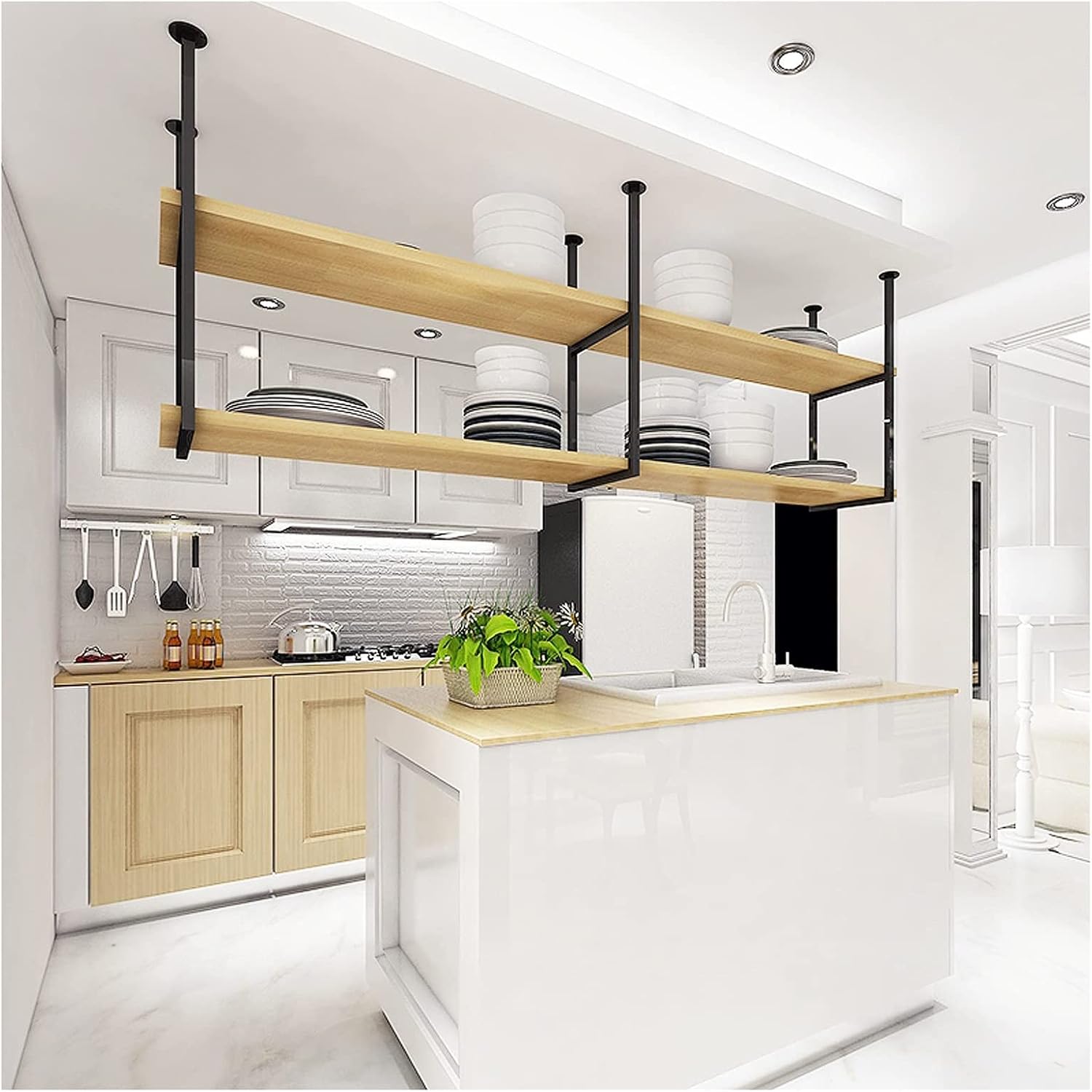 DASHADAO 2-Layer Wall-Mounted Wine Rack