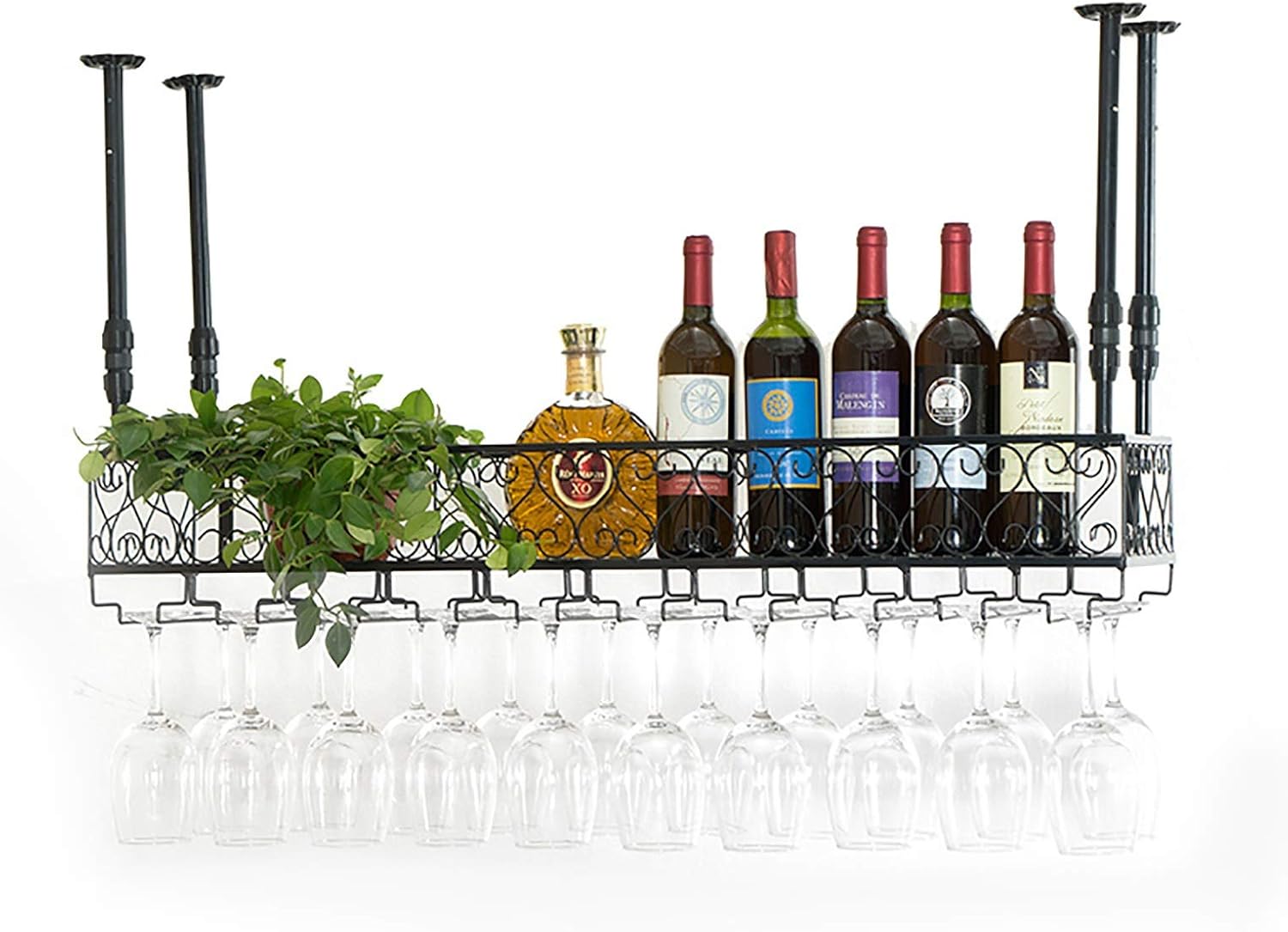 DASHADAO Adjustable Ceiling Wine Rack Holder