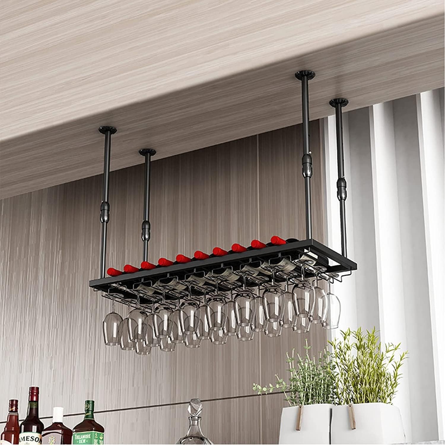 IOCCIOBB Wall-Mounted Wine Rack with Adjustable Holder 1