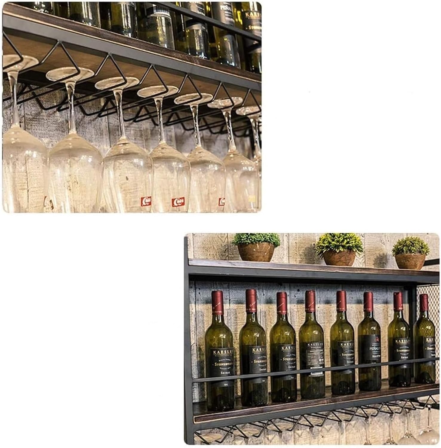OXOAMP Wall-Mounted Wine Rack Iron