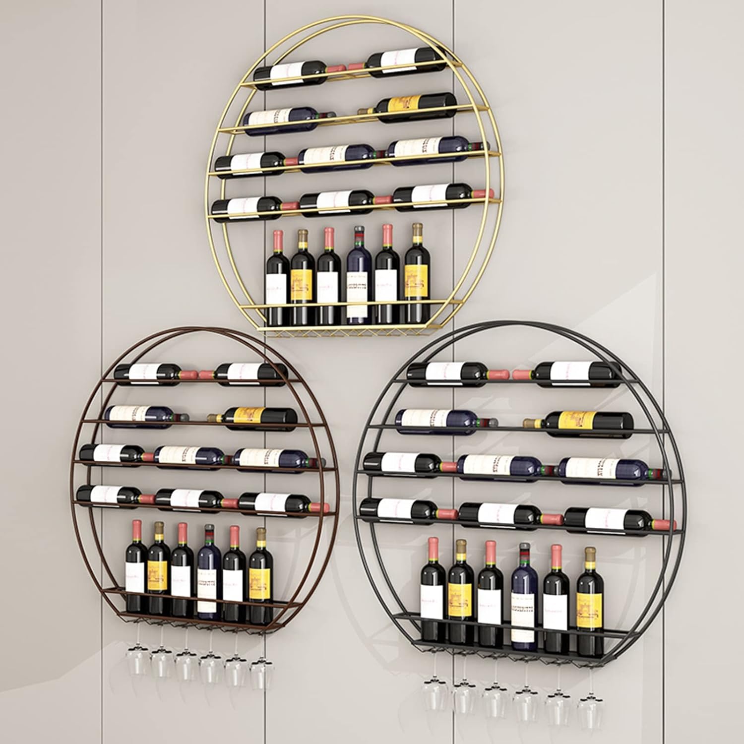Suuim Wall Mounted Metal Wine Rack