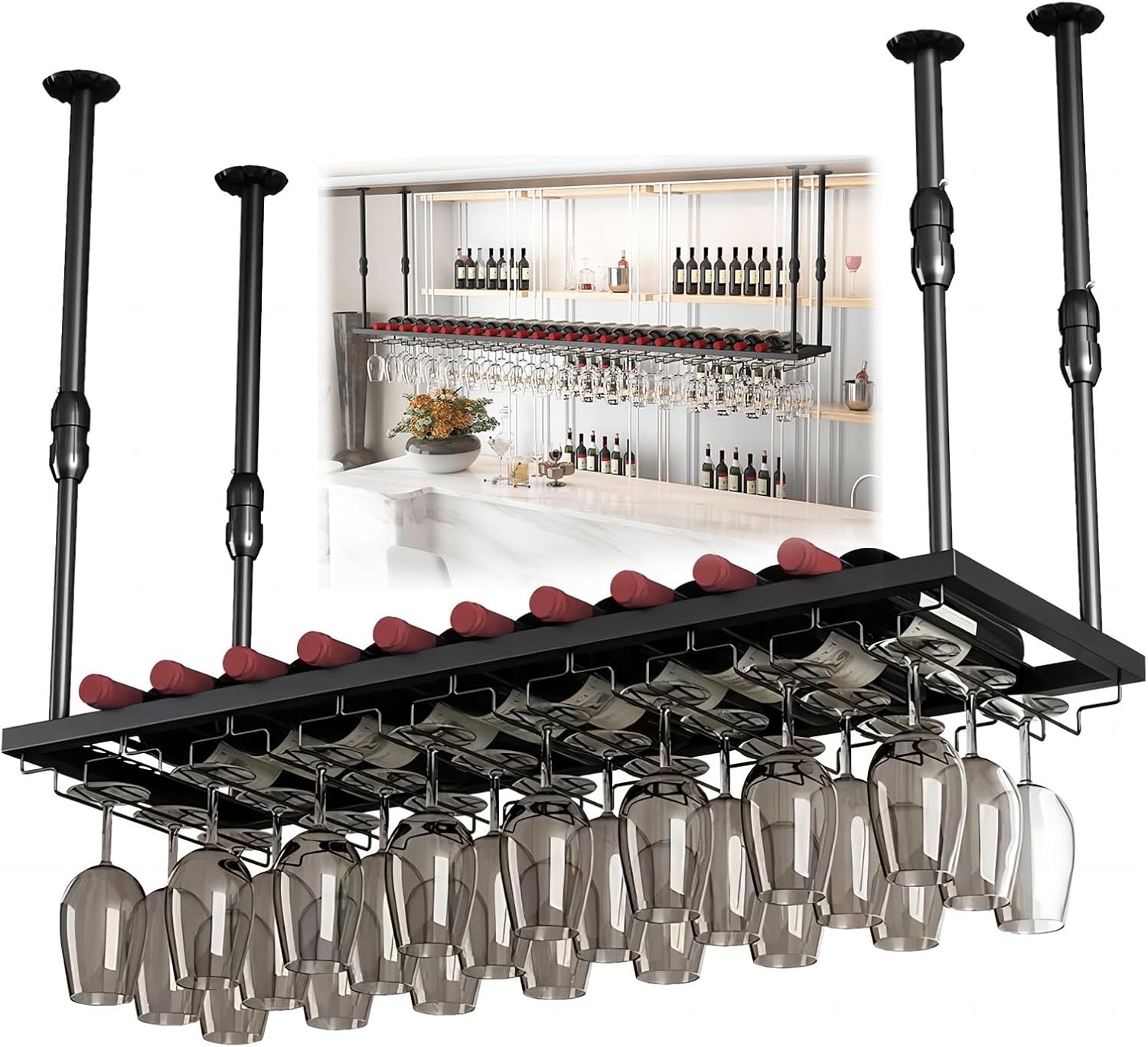 LIGUOYI Adjustable Height Wine Glass Rack