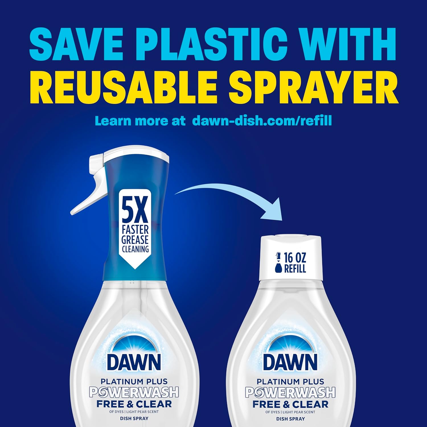 Dawn Free Clear Powerwash Dish Spray 16 Fl oz 6 Pack