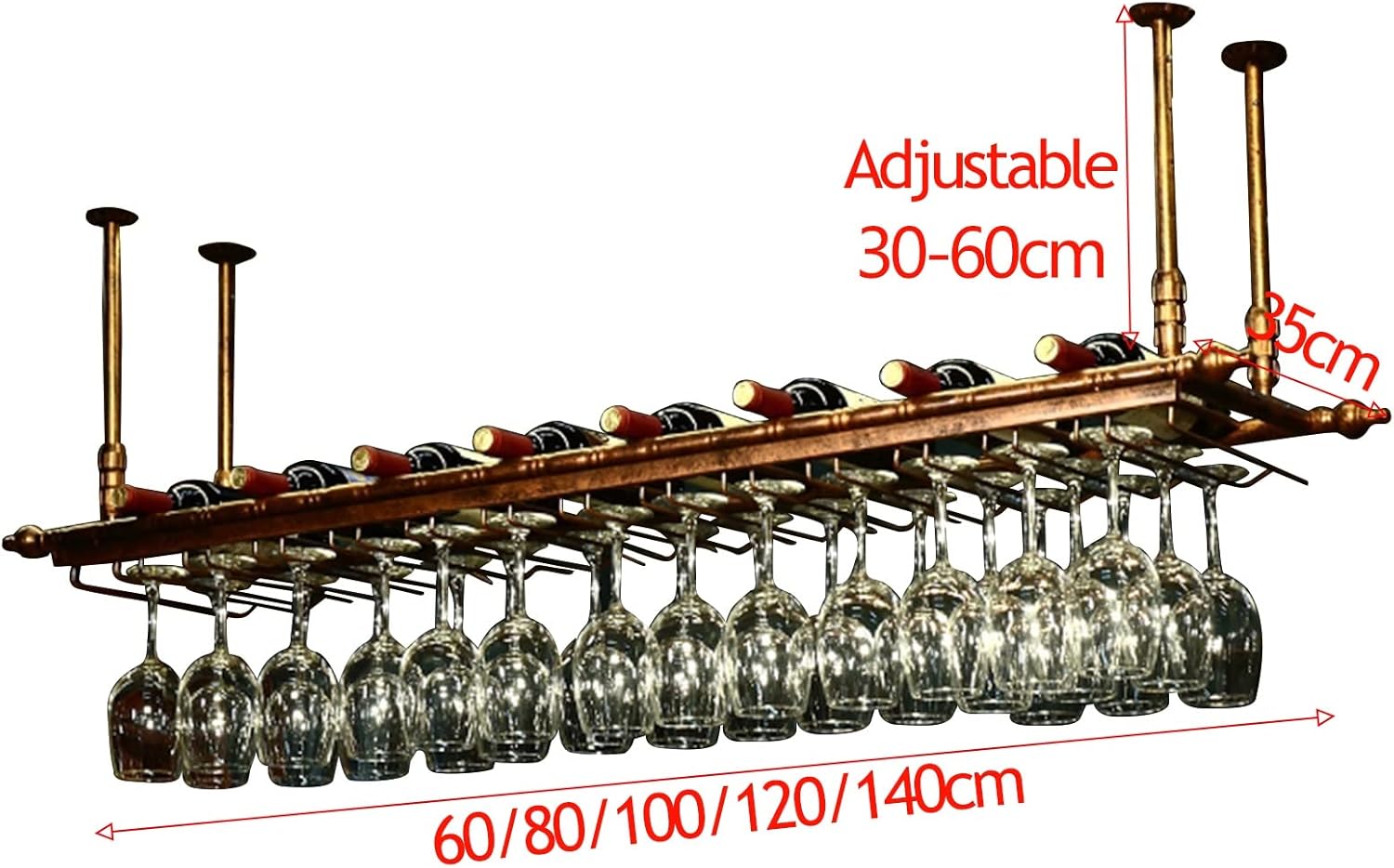 Suuim Metal Wine Rack with Stemware Holder