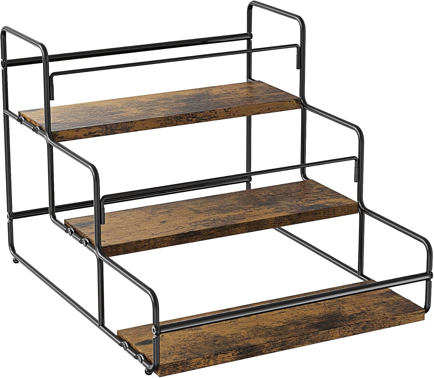 Nuovoware 3-Tier Liquor Display Shelf with Wooden Base