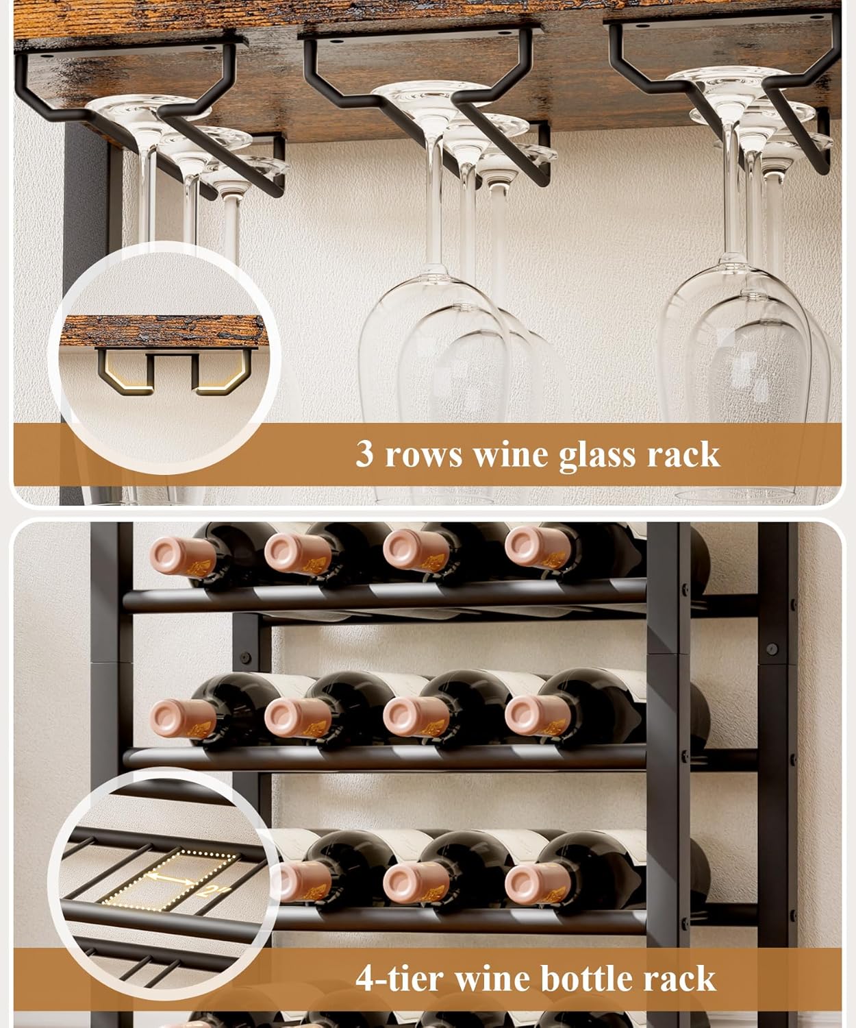 Vilaxing Freestanding Wine Rack with Storage Drawer