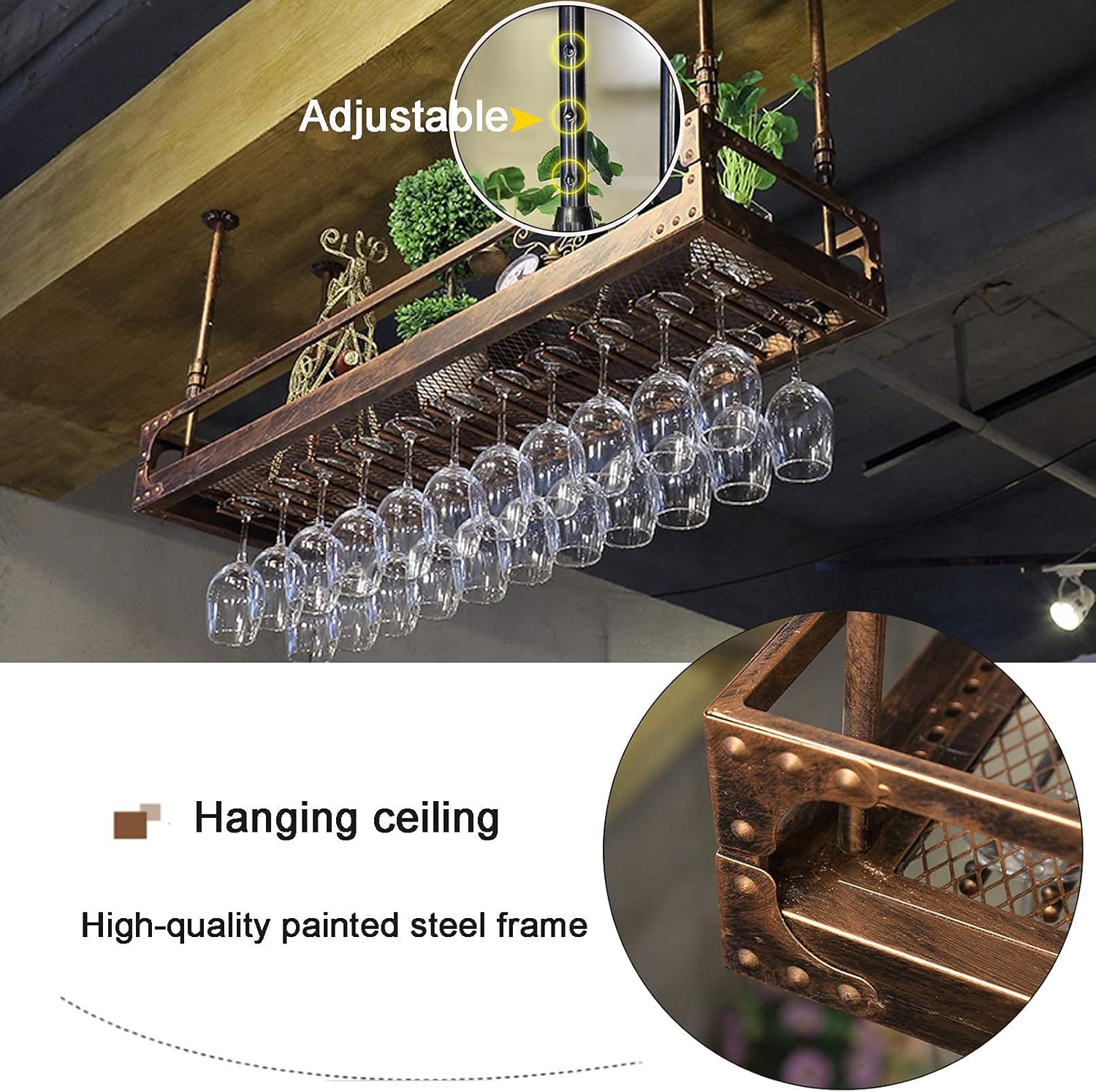 KOHARA Wall-Mounted Wine Glass Rack Set