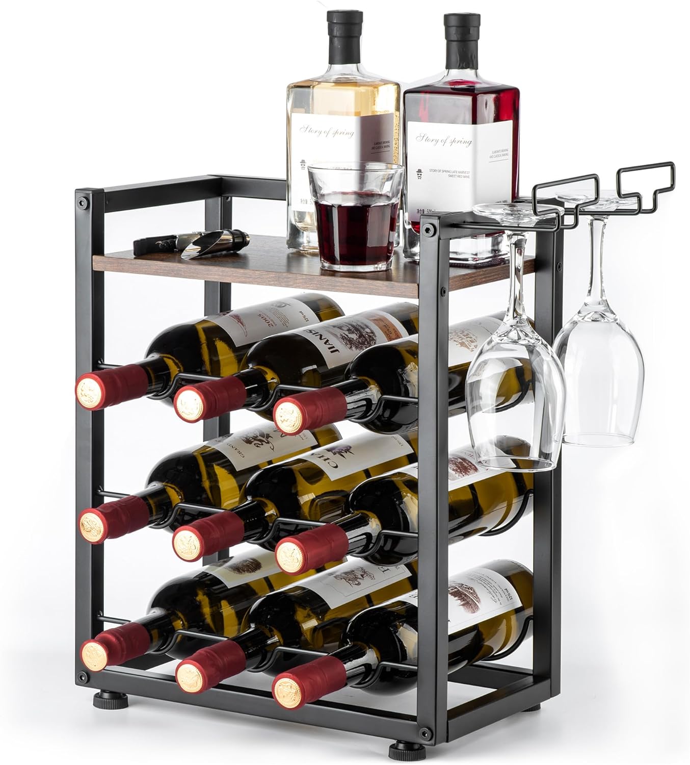 Facka 4-Tier Tabletop Wine Rack for Kitchen and Bar