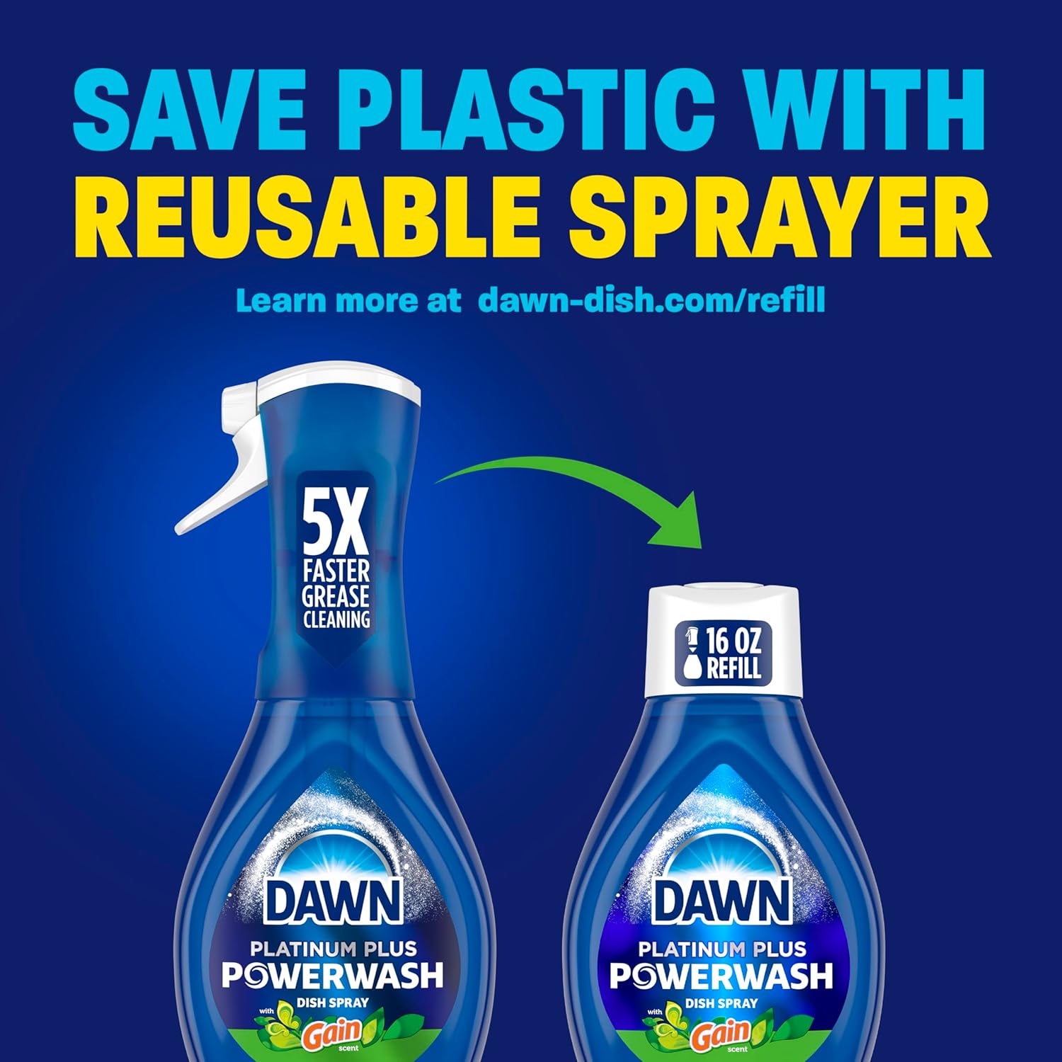 Dawn Powerwash Gain Original Dish Spray 64 Fl Oz Starter Kit