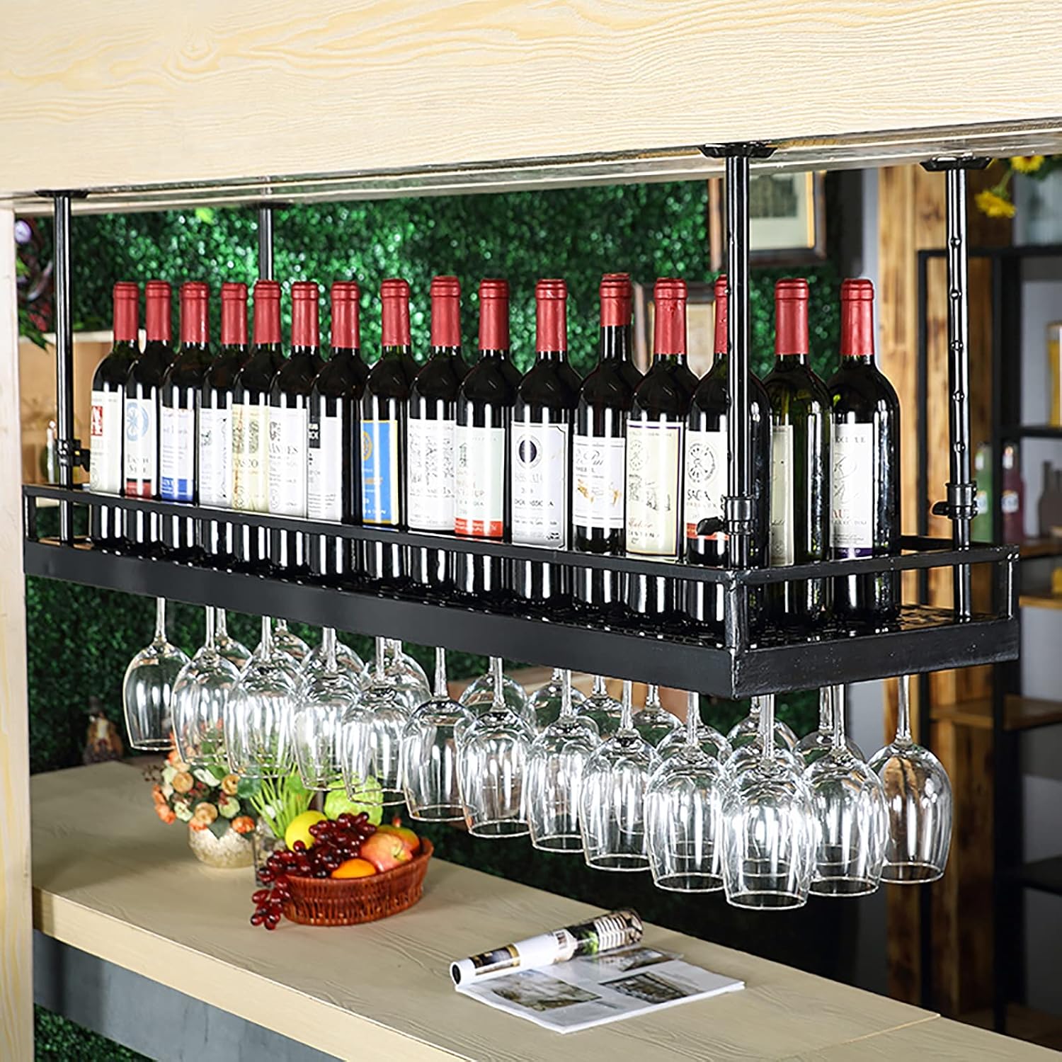 OBONG Modern Style Iron Wine Rack with Adjustable Height