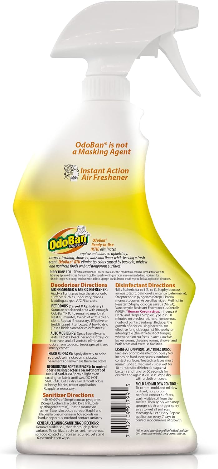 OdoBan Ready-to-Use Disinfectant with Citrus Scent 32 oz 1 Gallon Set
