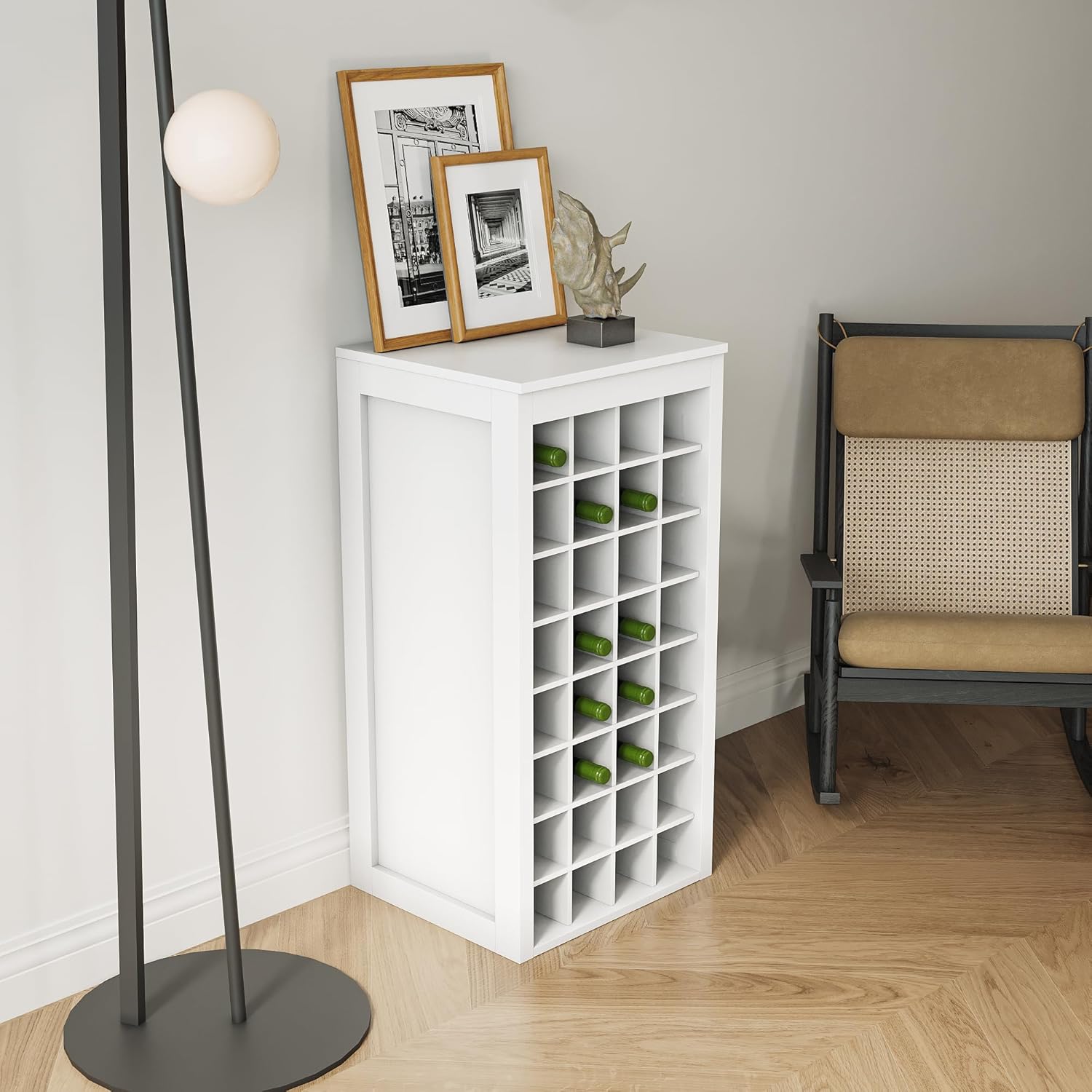 WERSMT 8-Tier Wine Rack Free Standing Floor