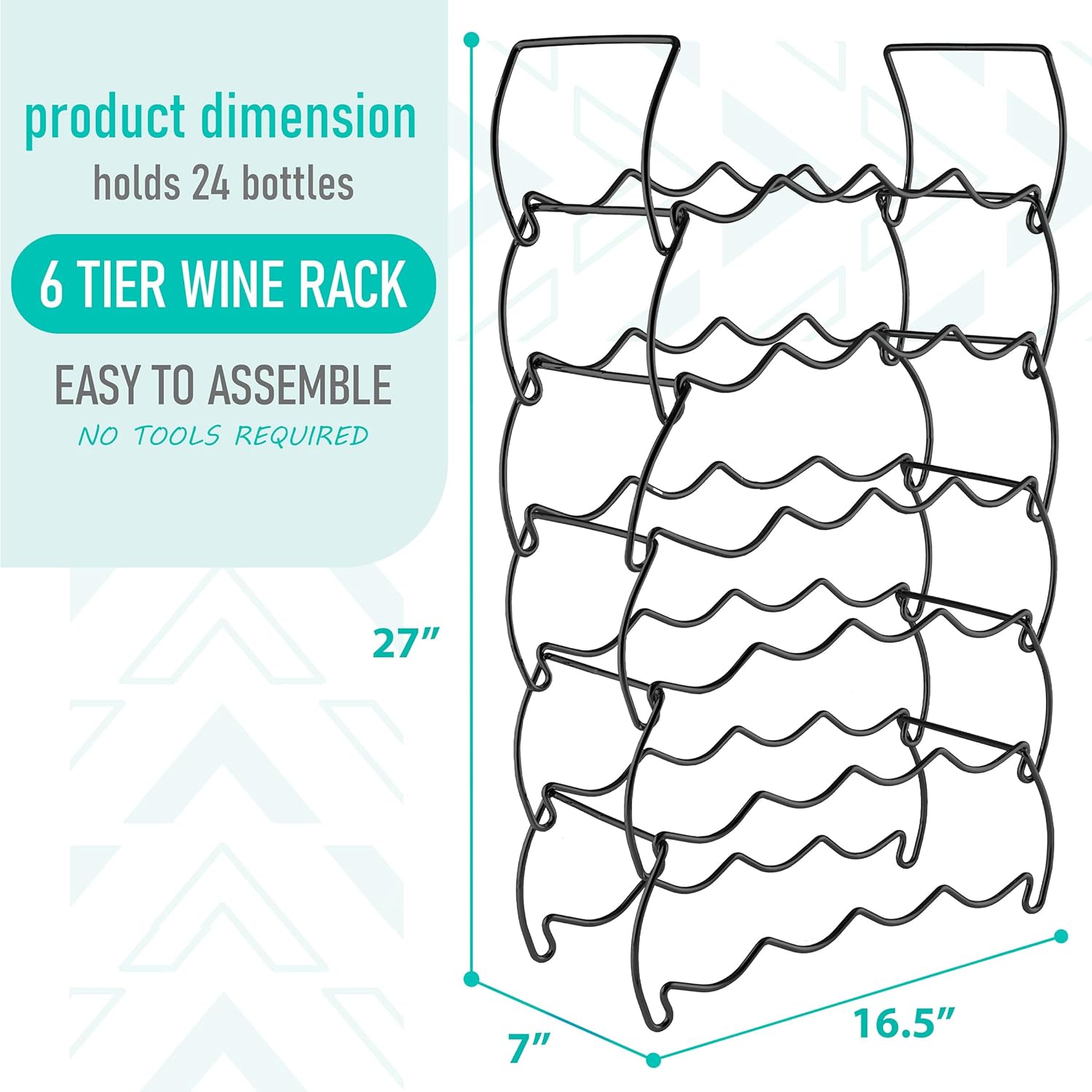 Sorbus 6-Tier Stackable Wine Rack Black 1