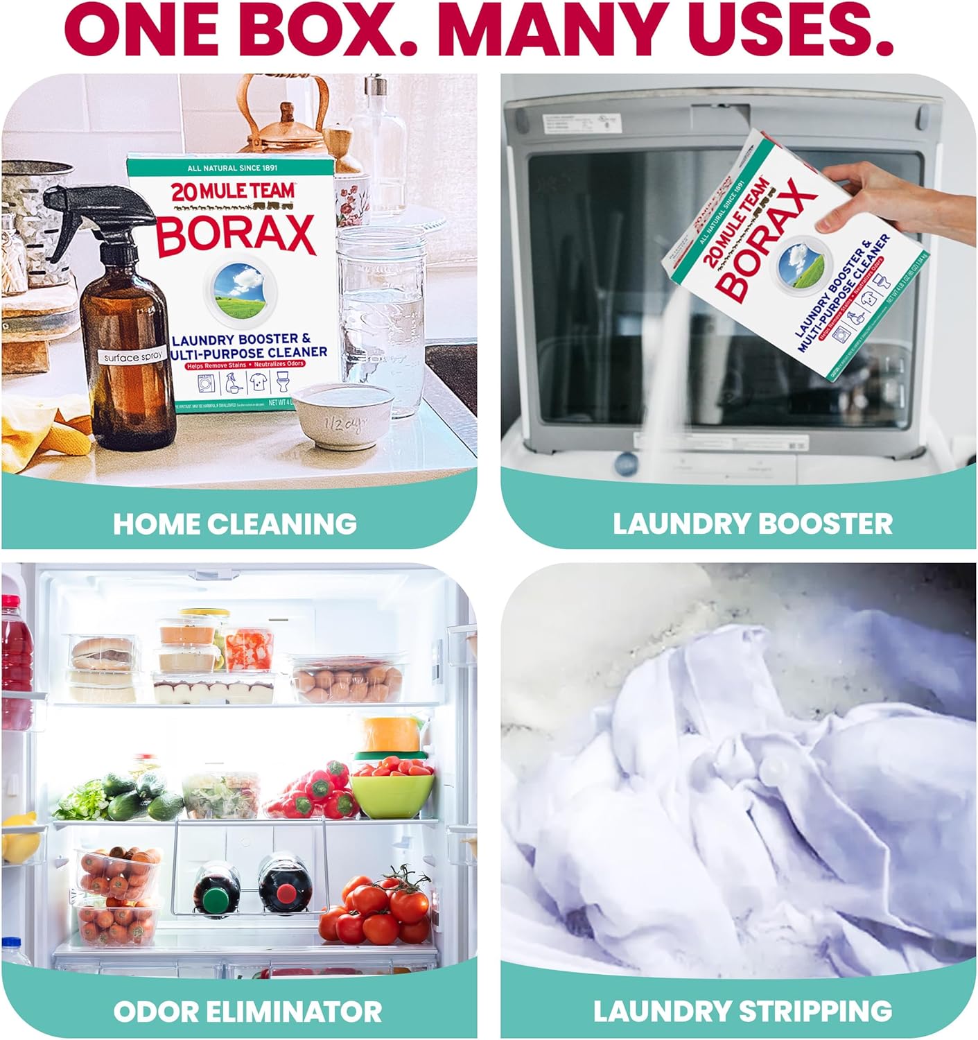 20 Mule Team Borax Detergent Booster 65 Ounce 4 Count