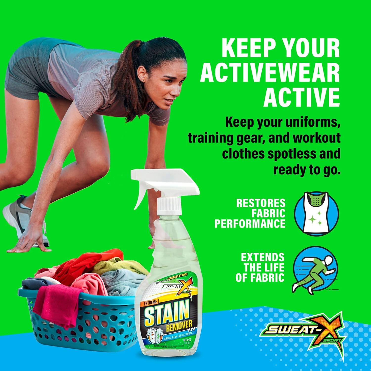 SWEATX Extreme Stain Remover 16 Fl Oz