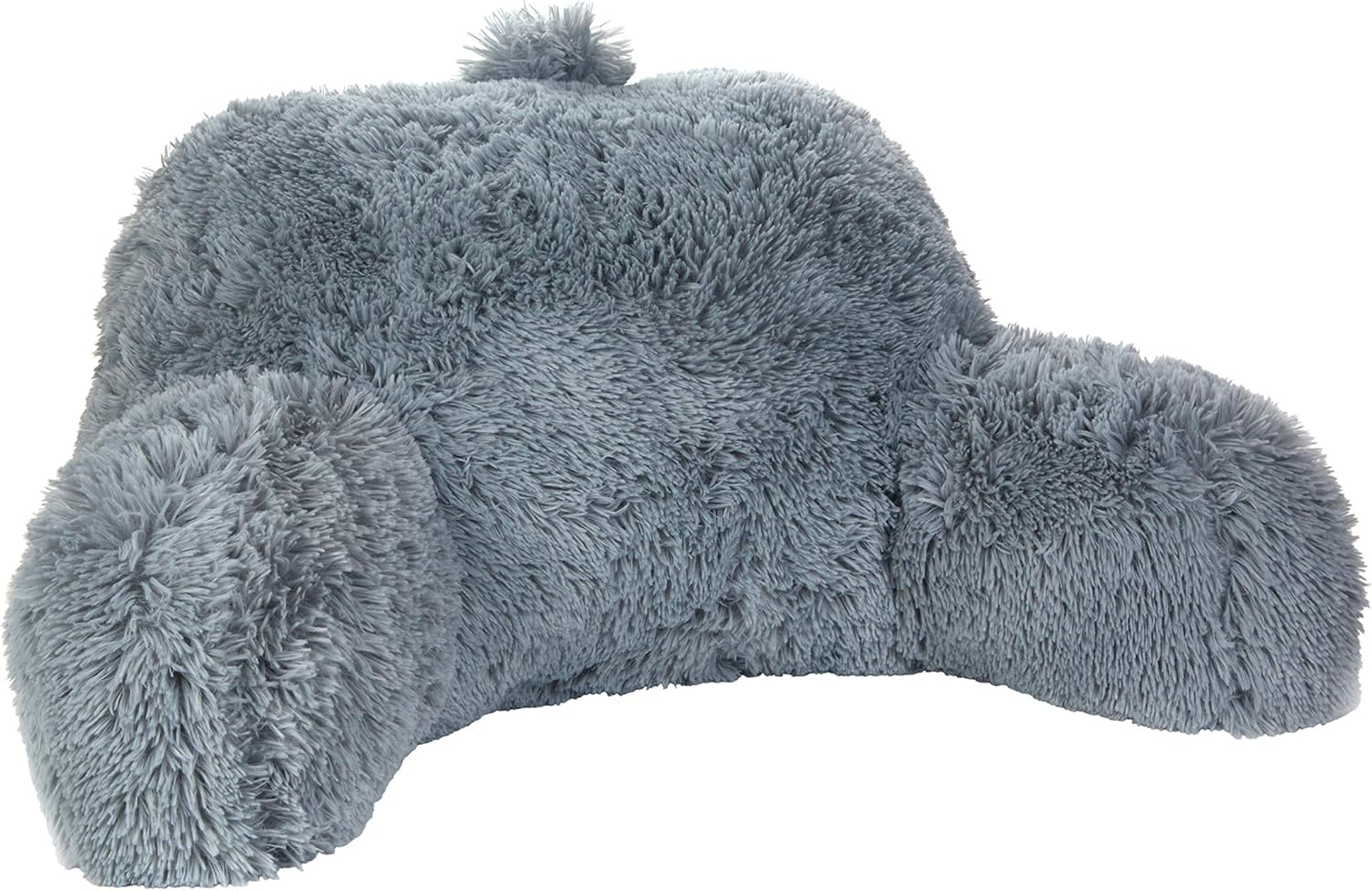 Klear Vu Shaggy Bed Rest Back Support Pillow - Large 30x21 Gray