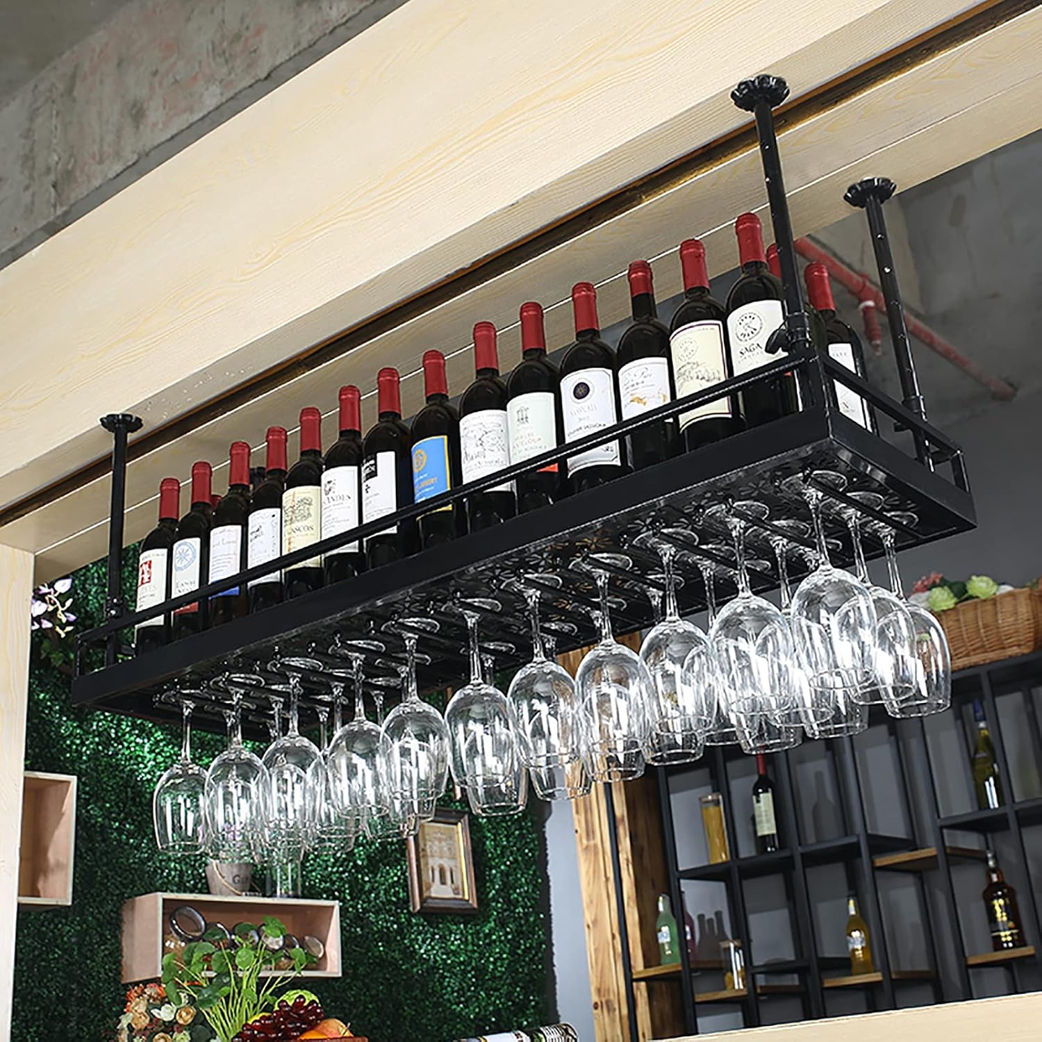 OBONG Modern Style Iron Wine Rack with Adjustable Height