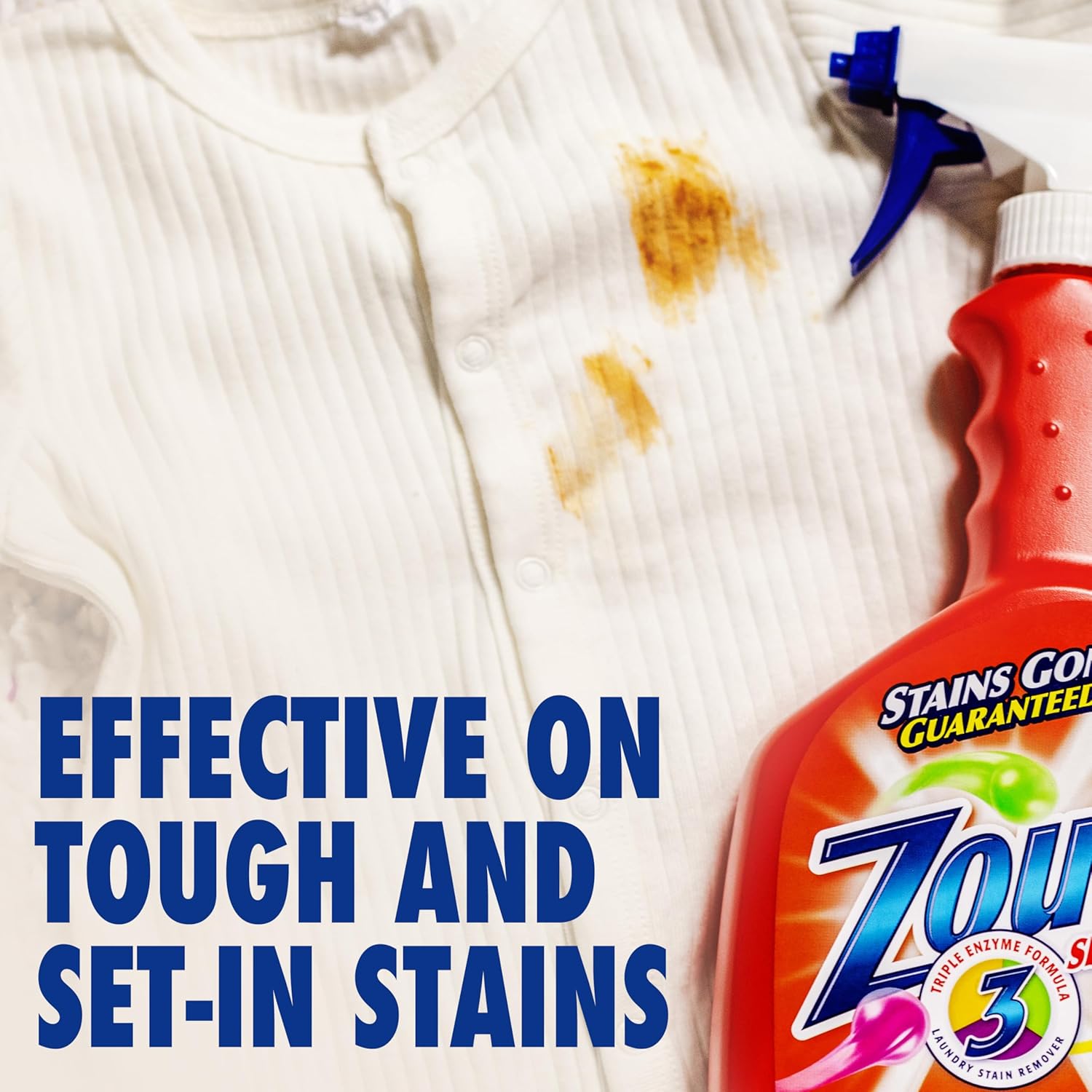 Zout Stain Remover Spray 2-Pack Triple Enzyme Made in USA