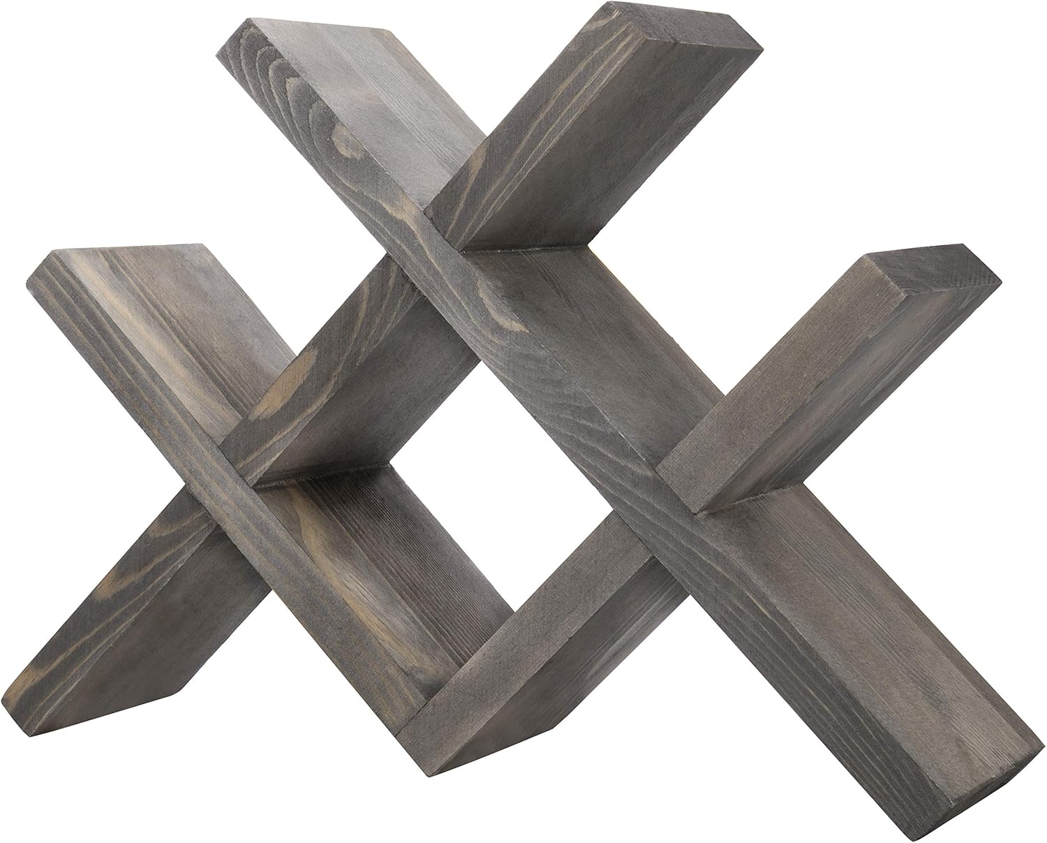MyGift 4-Bottle Rustic Brown Wood Wine Rack