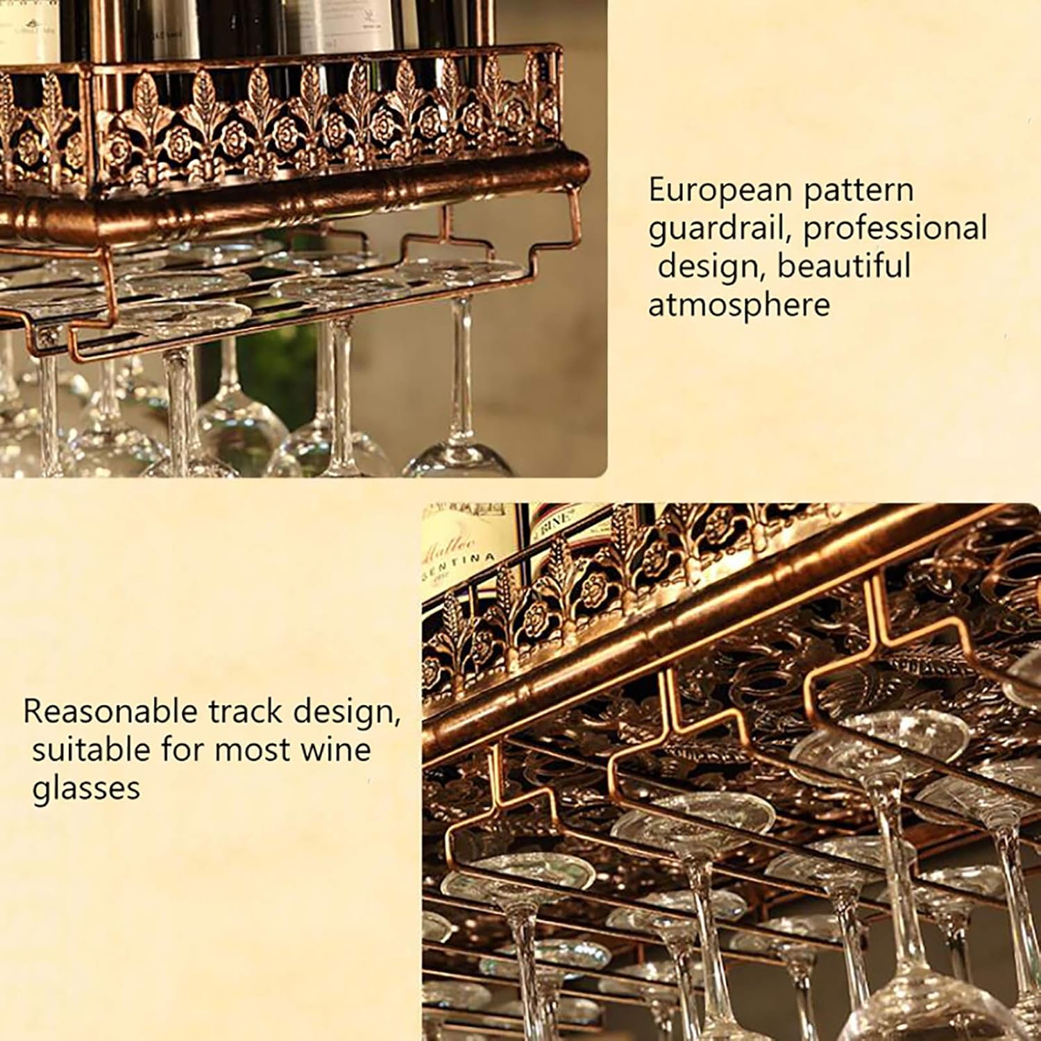 ULAINE Adjustable Height Metal Wine Rack 60cm