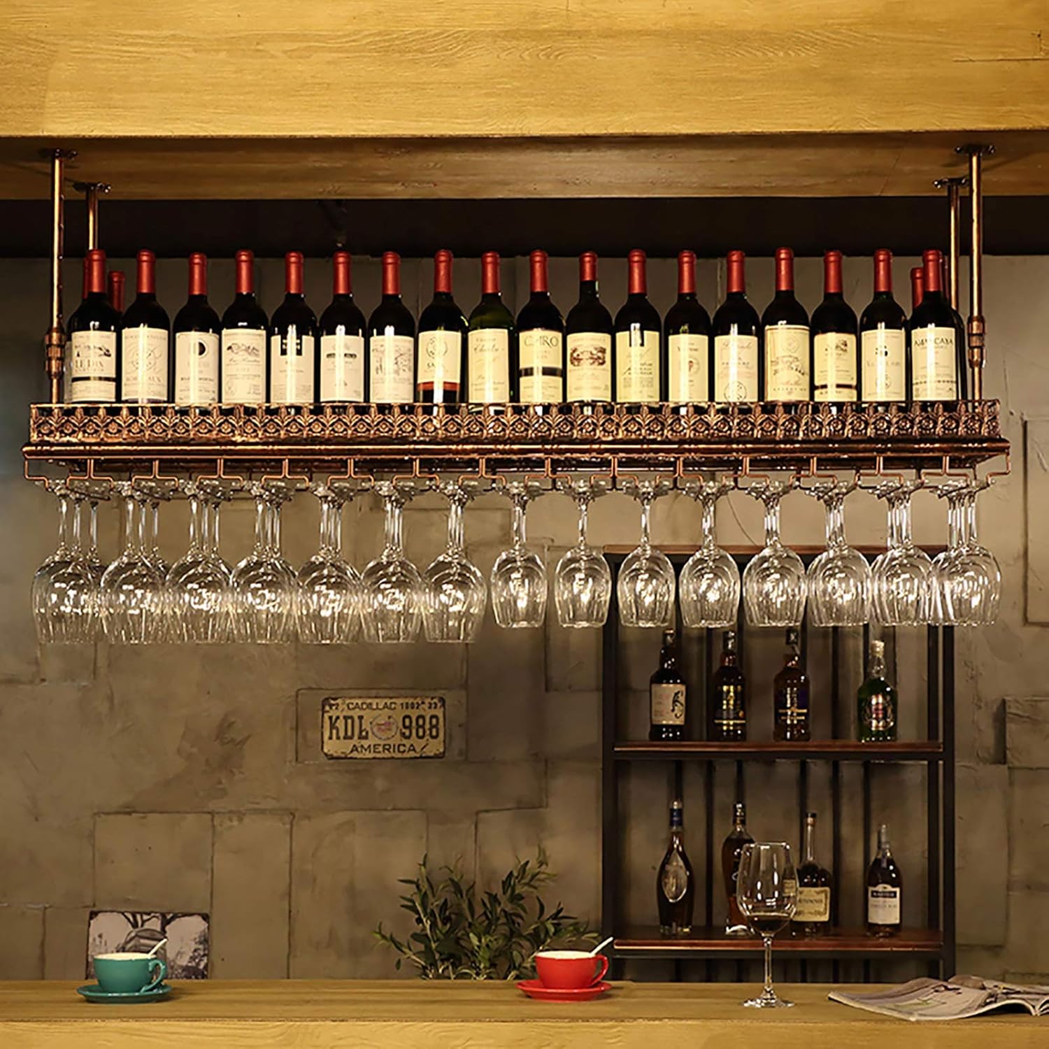 ULAINE Adjustable Height Metal Wine Rack 60cm