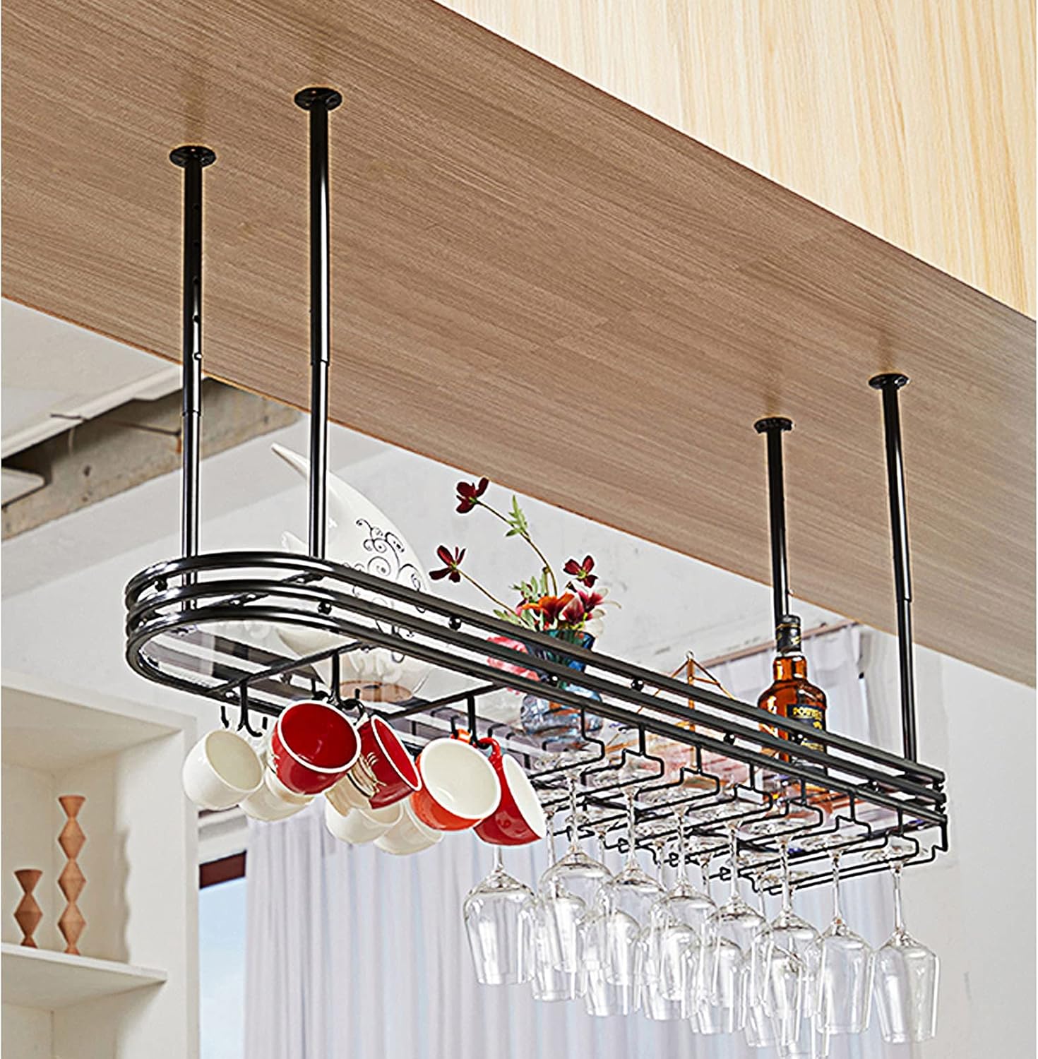 CGF Wall Mounted Wine Rack with Glass Holder