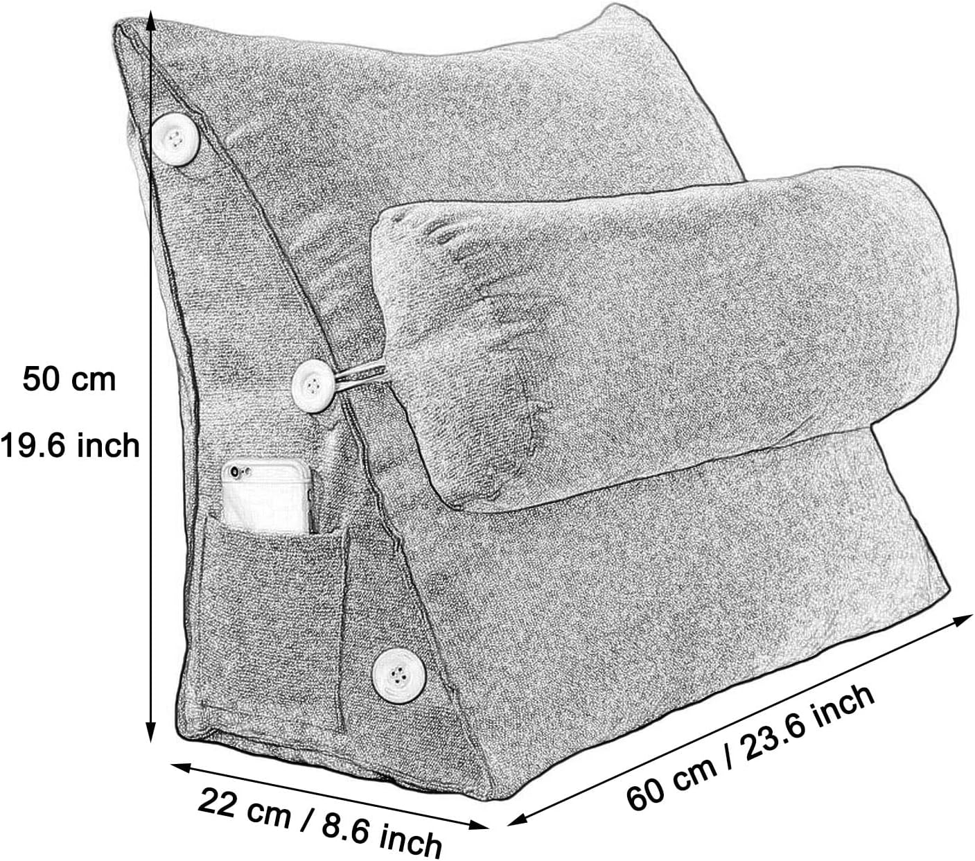 Karnado Ergonomic Wedge Back Pillow for Back Pain Relief