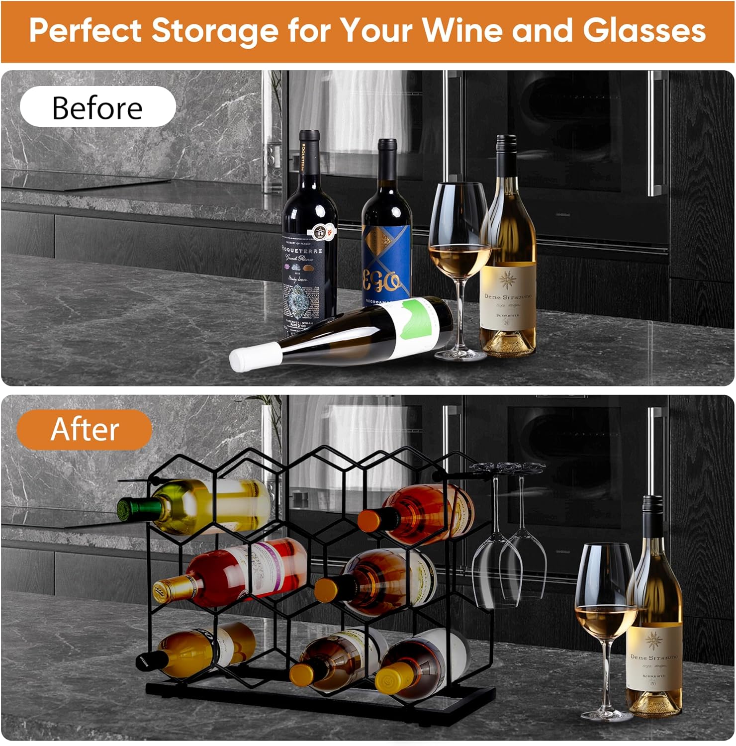 Vatakein 14 Bottle Tabletop Wine Rack