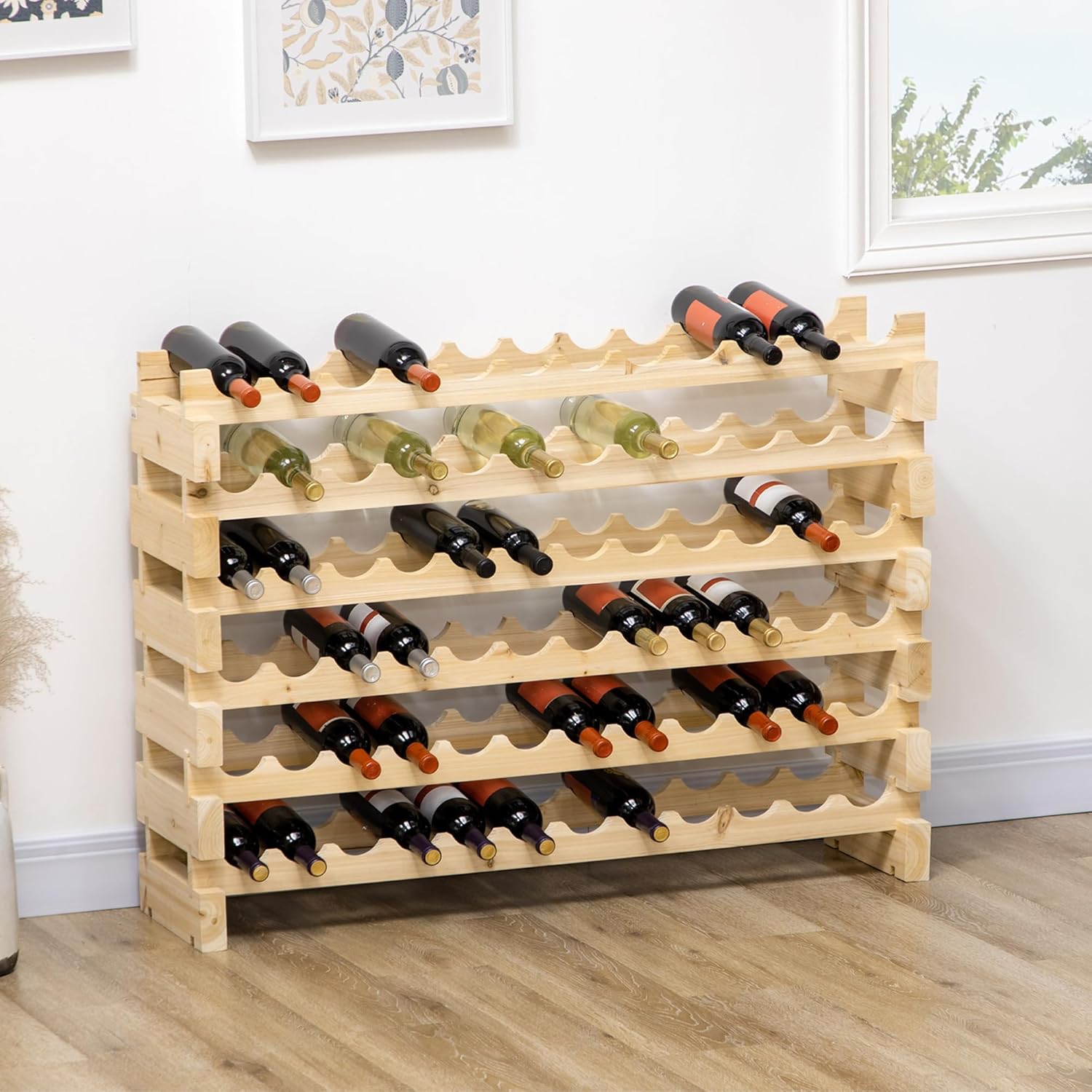 Fmlud Stackable Wine Rack - 6 Tier 72 Bottle Holder