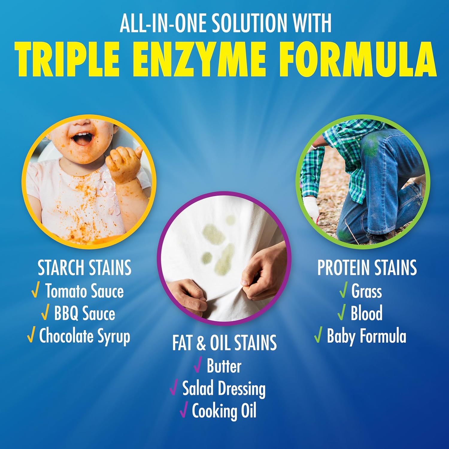 Zout Triple Enzyme Stain Remover 12 Ounce Squeeze Bottle