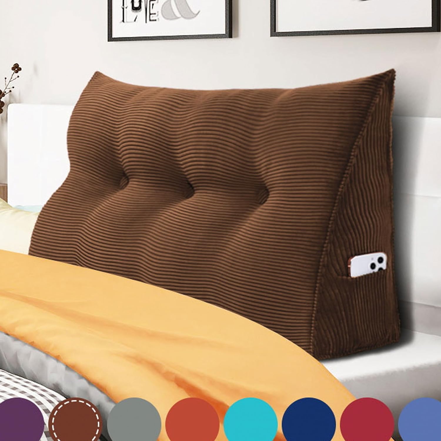 WOWMAX Rectangular Headboard Pillow with Back Support