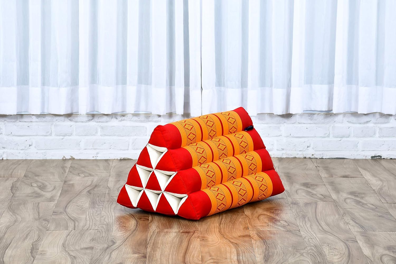 Leewadee Triangle Pillow Kapok Filled Comfortable Reading Backrest 20x13x13 Inches Orange Red