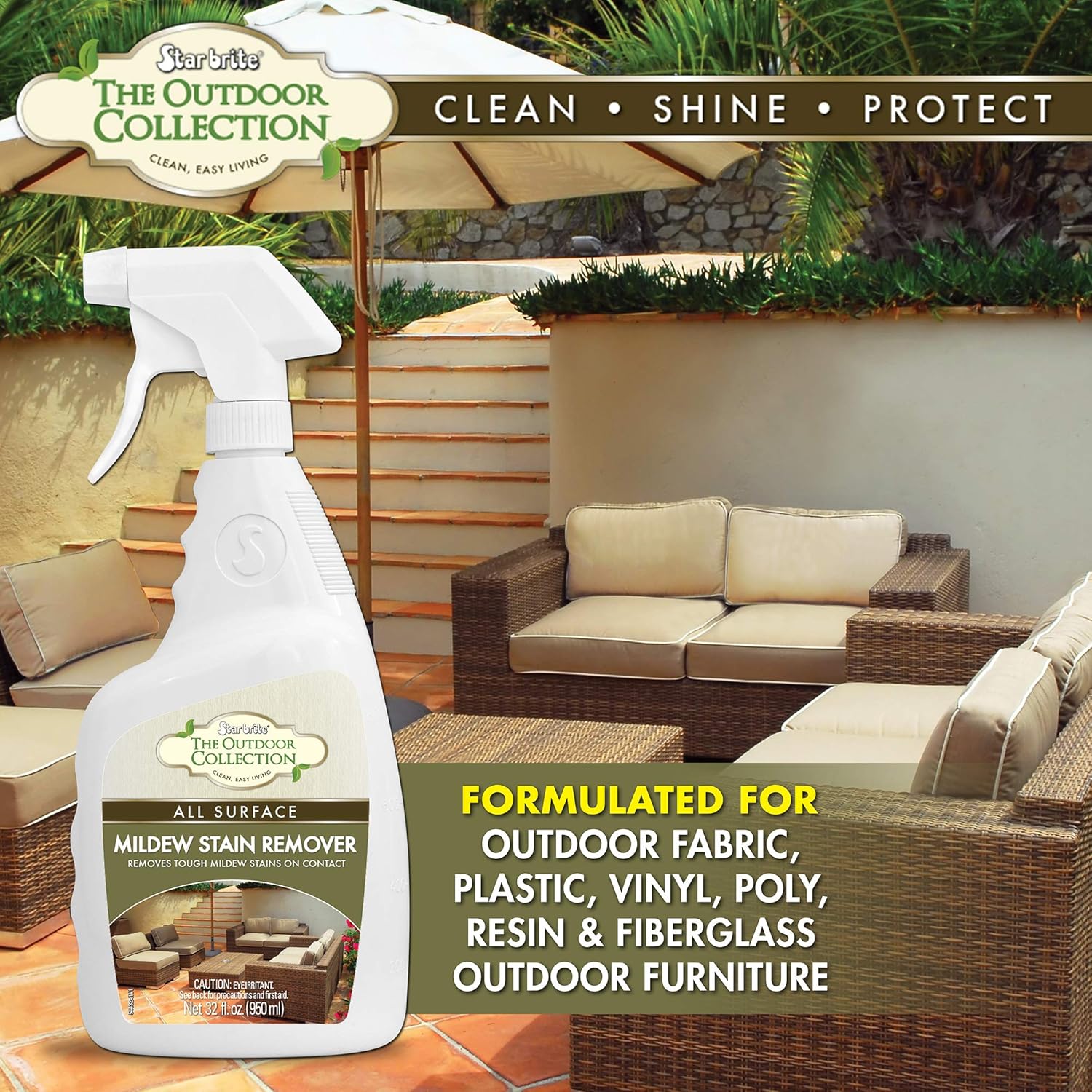 STAR BRITE Mildew Stain Remover 32 OZ - Outdoor Use