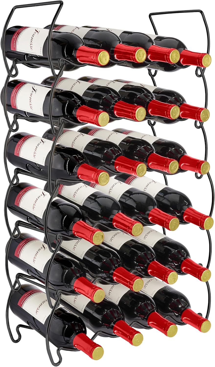Sorbus 6-Tier Stackable Wine Rack Black 1