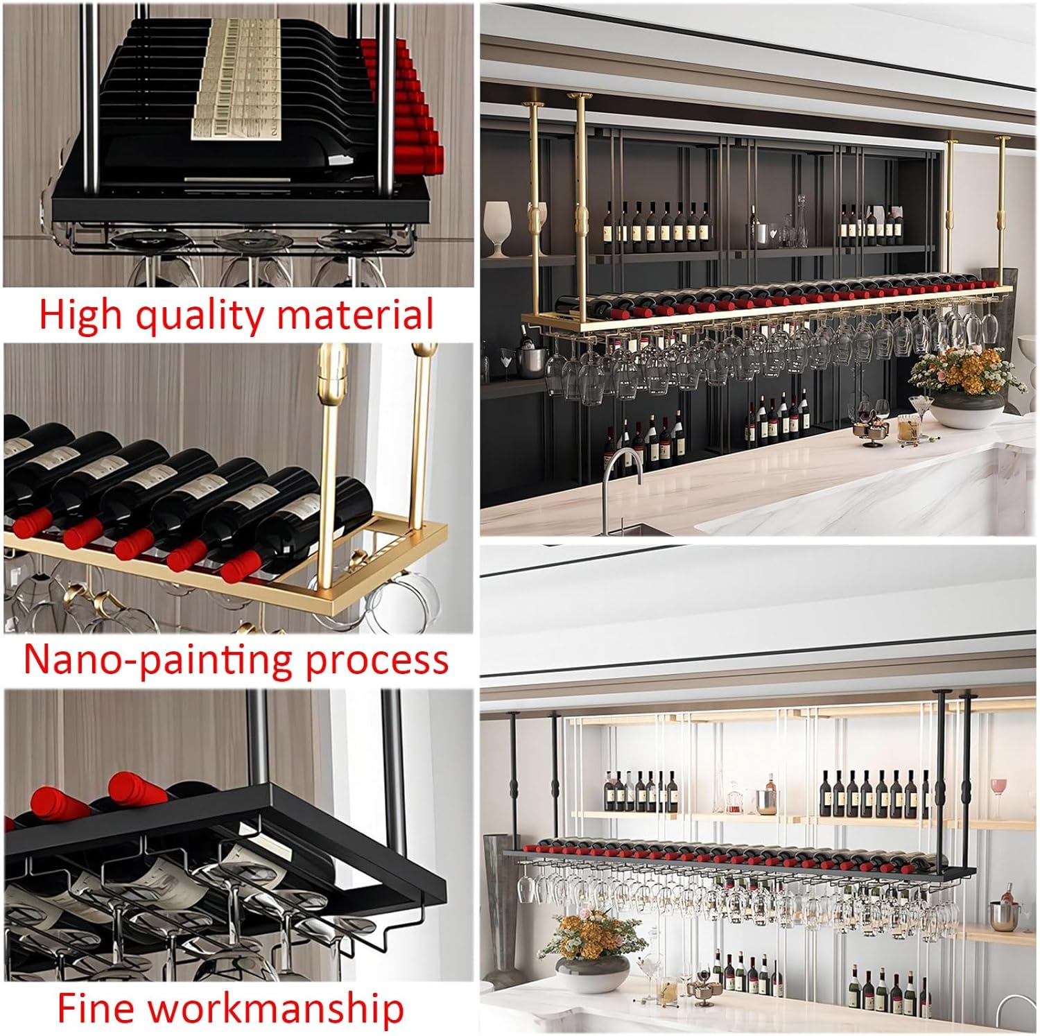 LIGUOYI Adjustable Ceiling Wine Rack Holder