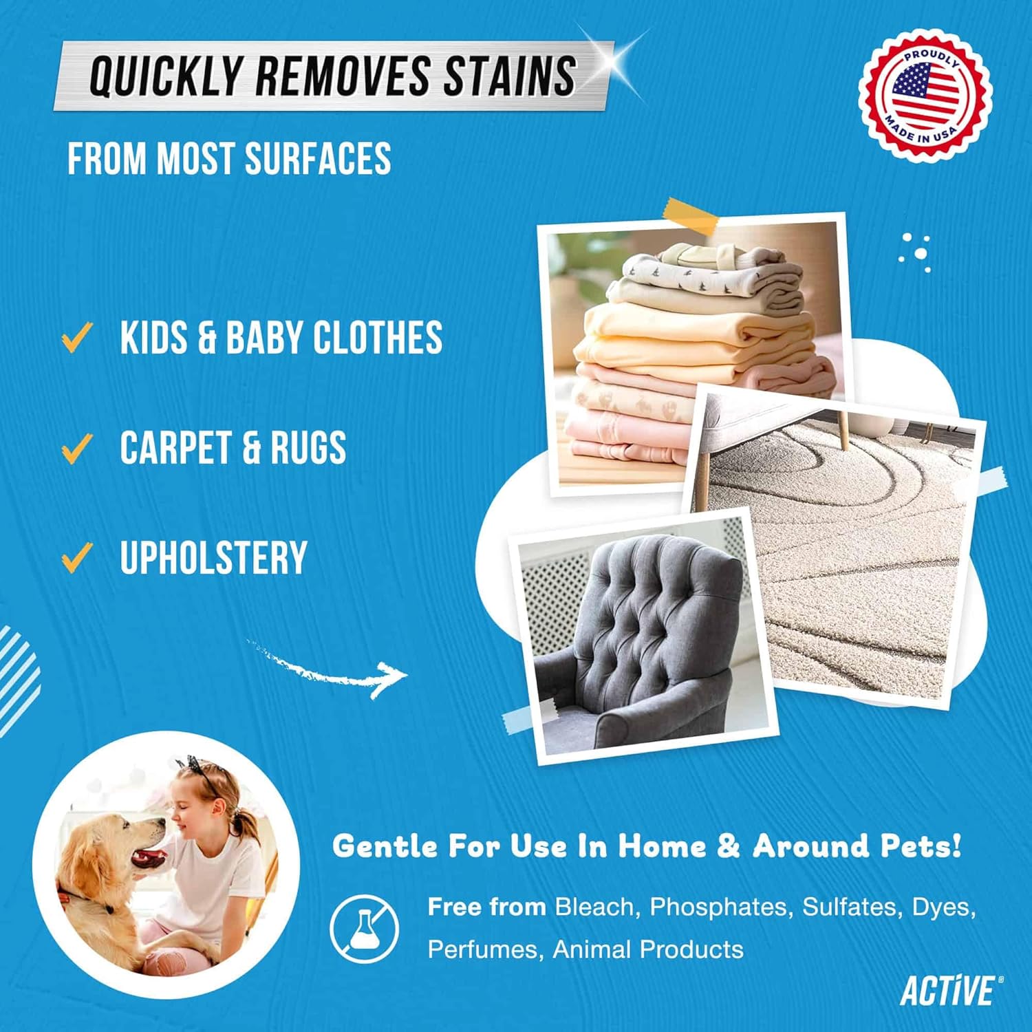 ACTIVE Messy Kids Stain Remover Spray - 4 oz