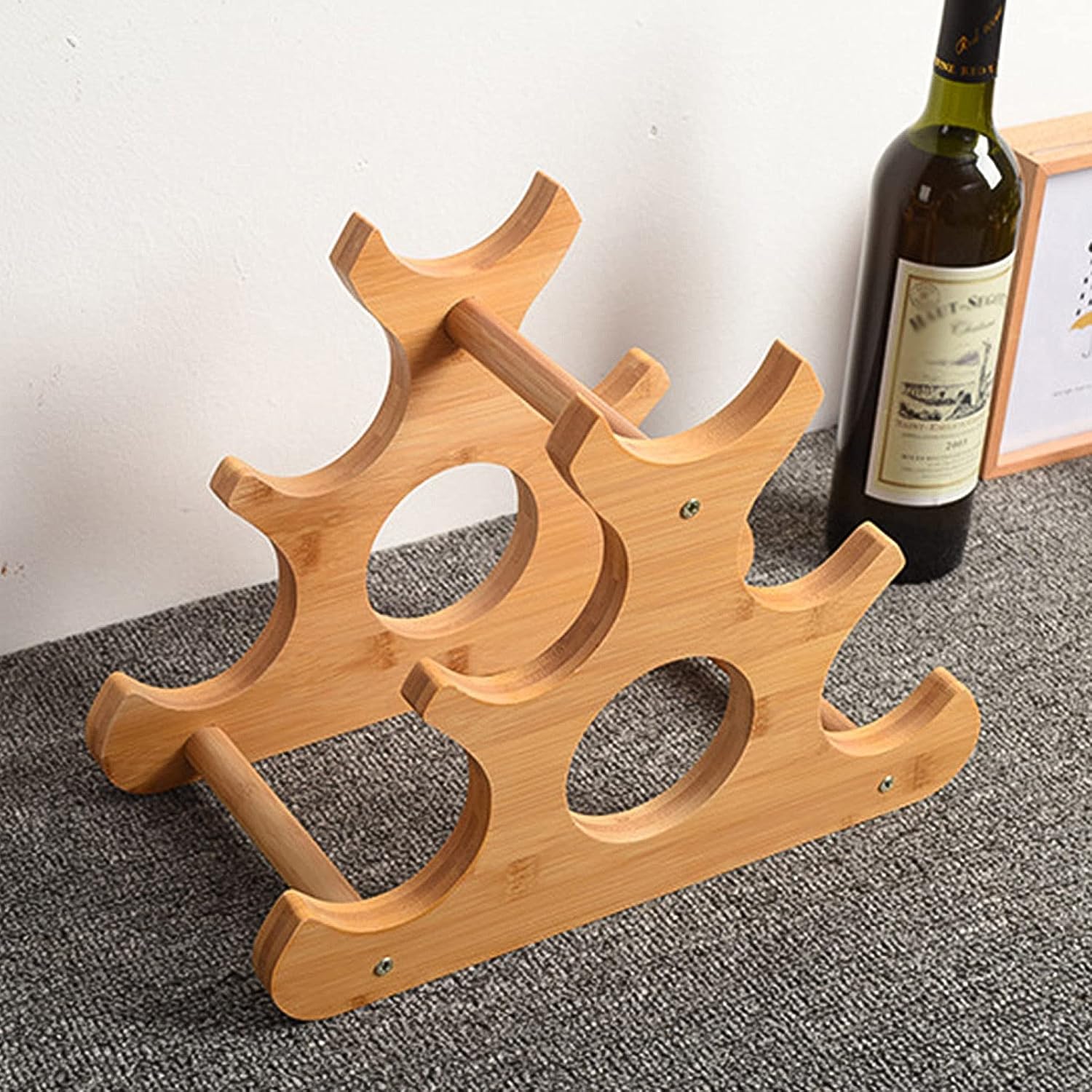 SYCARPET Freestanding Wine Rack with 6 Bottles Storage