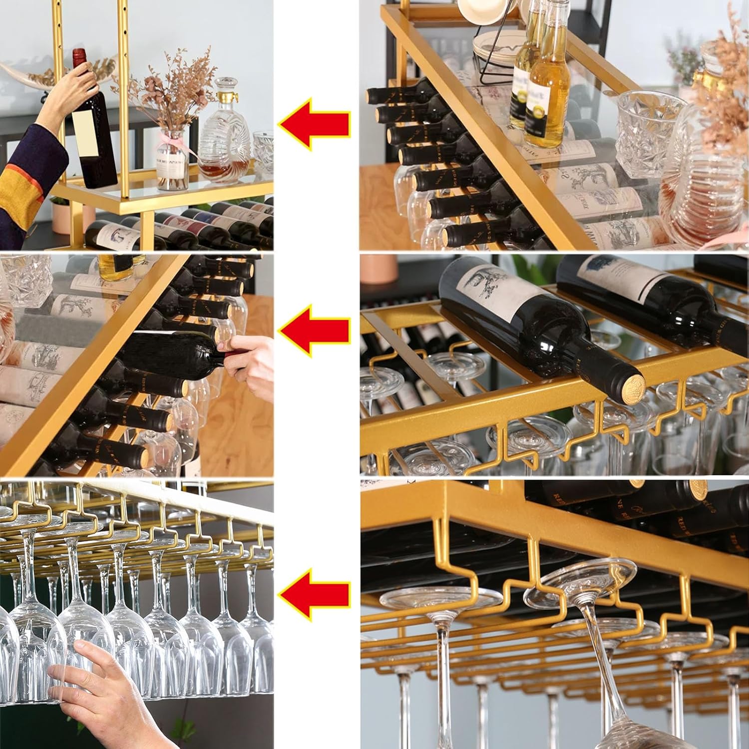Adjustable Sturdy Wine Glass Holder for Kitchen and Bar