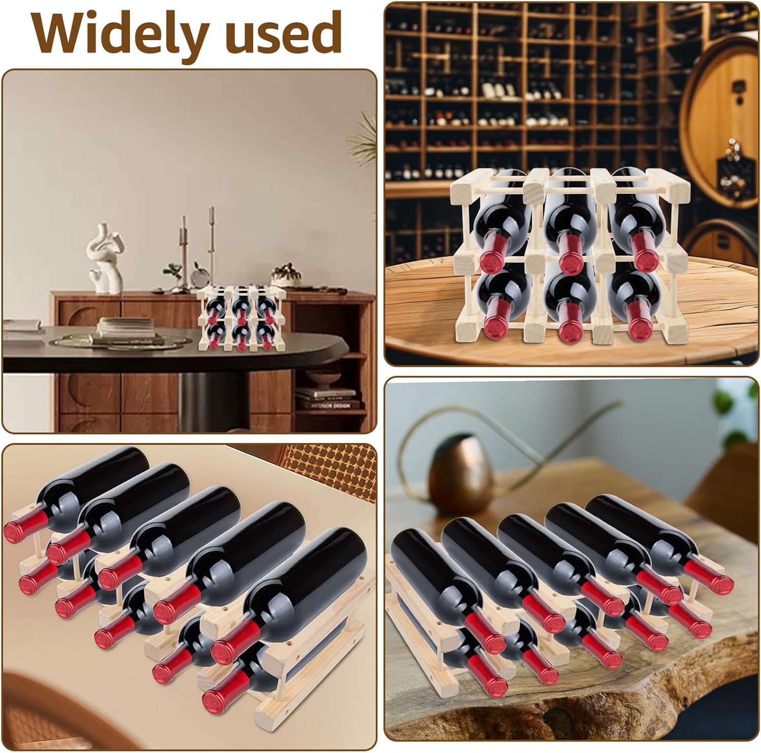 10 Bottle Freestanding Wood Wine Rack
