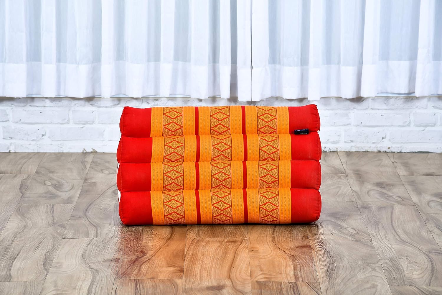 Leewadee Triangle Pillow Kapok Filled Comfortable Reading Backrest 20x13x13 Inches Orange Red