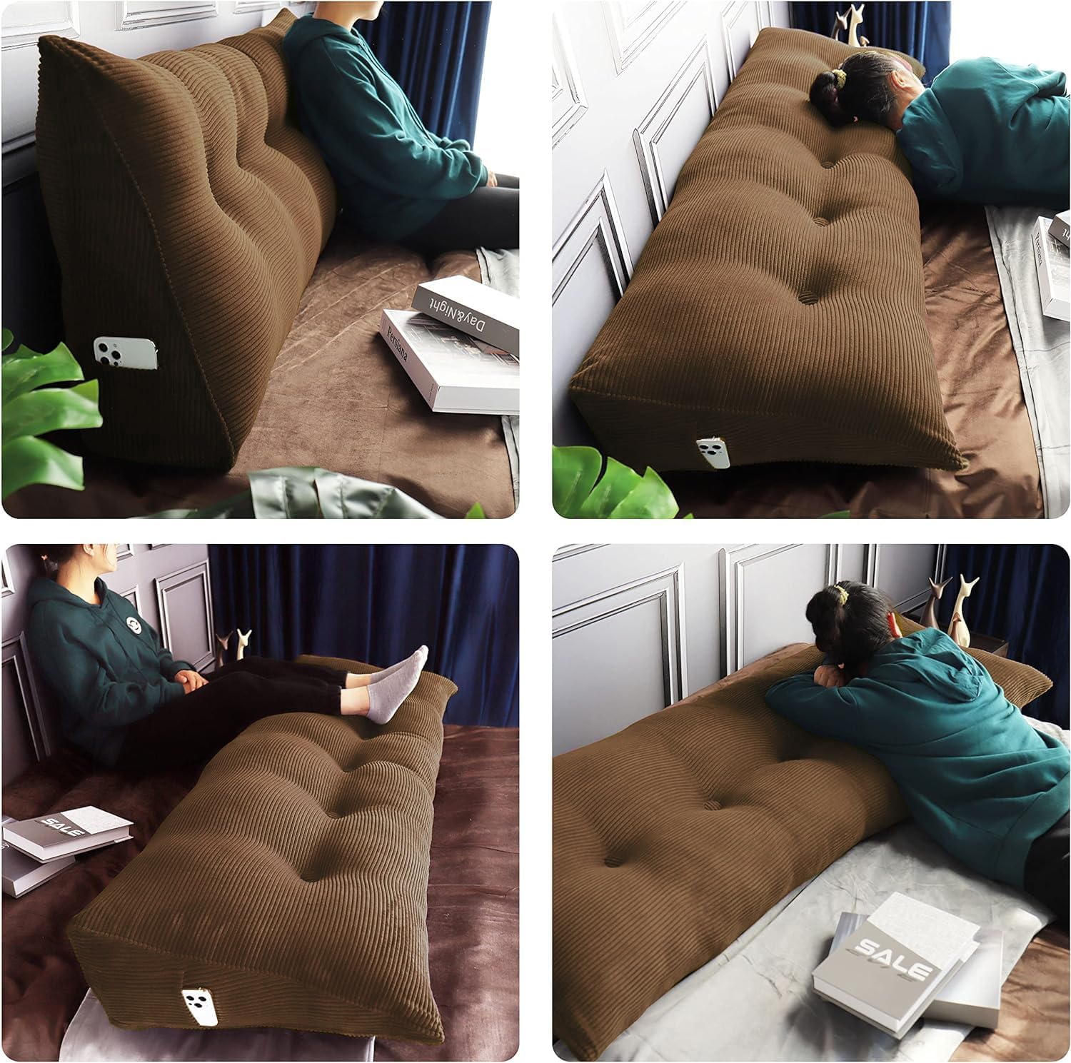 WOWMAX Rectangular Headboard Pillow with Back Support