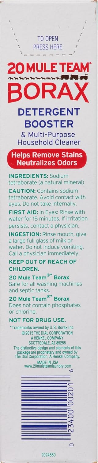 20 Mule Team Borax Detergent Booster 65 Ounce 4 Count