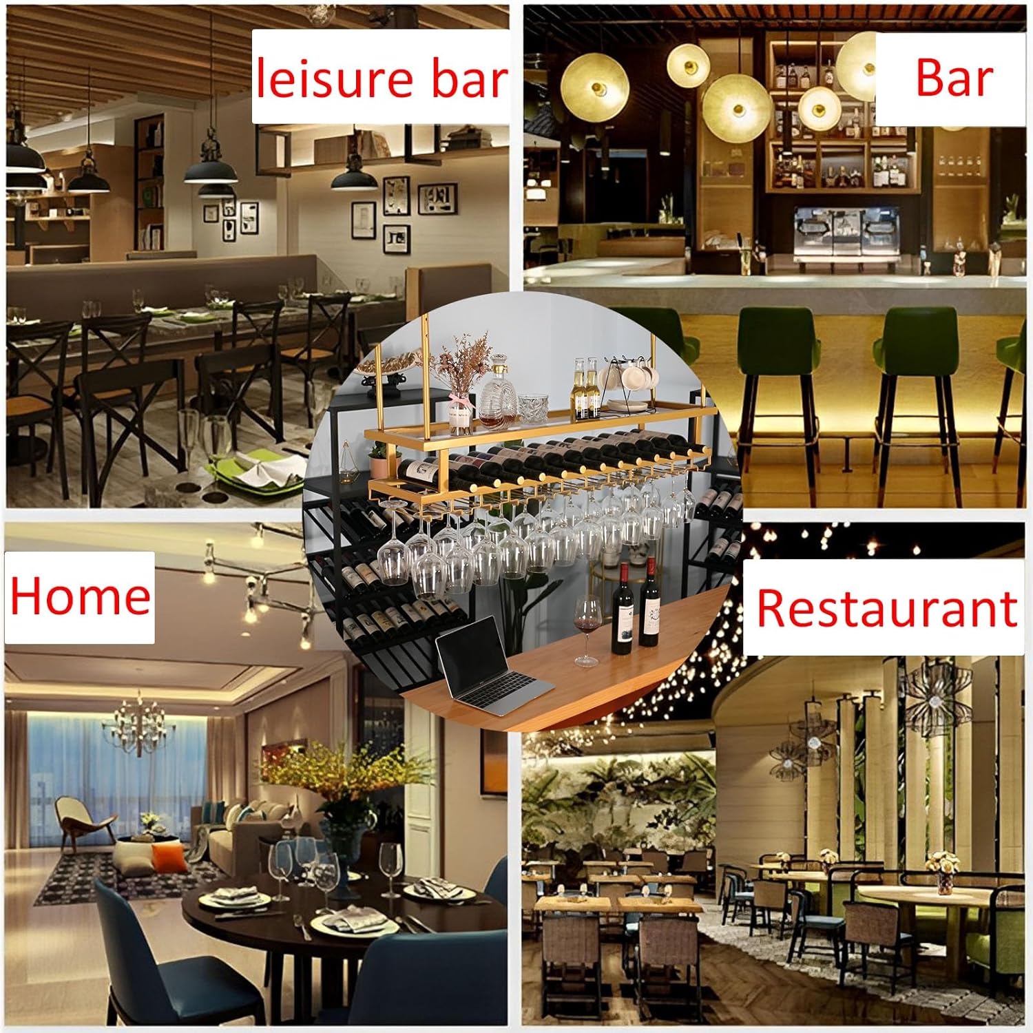 Adjustable Sturdy Wine Glass Holder for Kitchen and Bar
