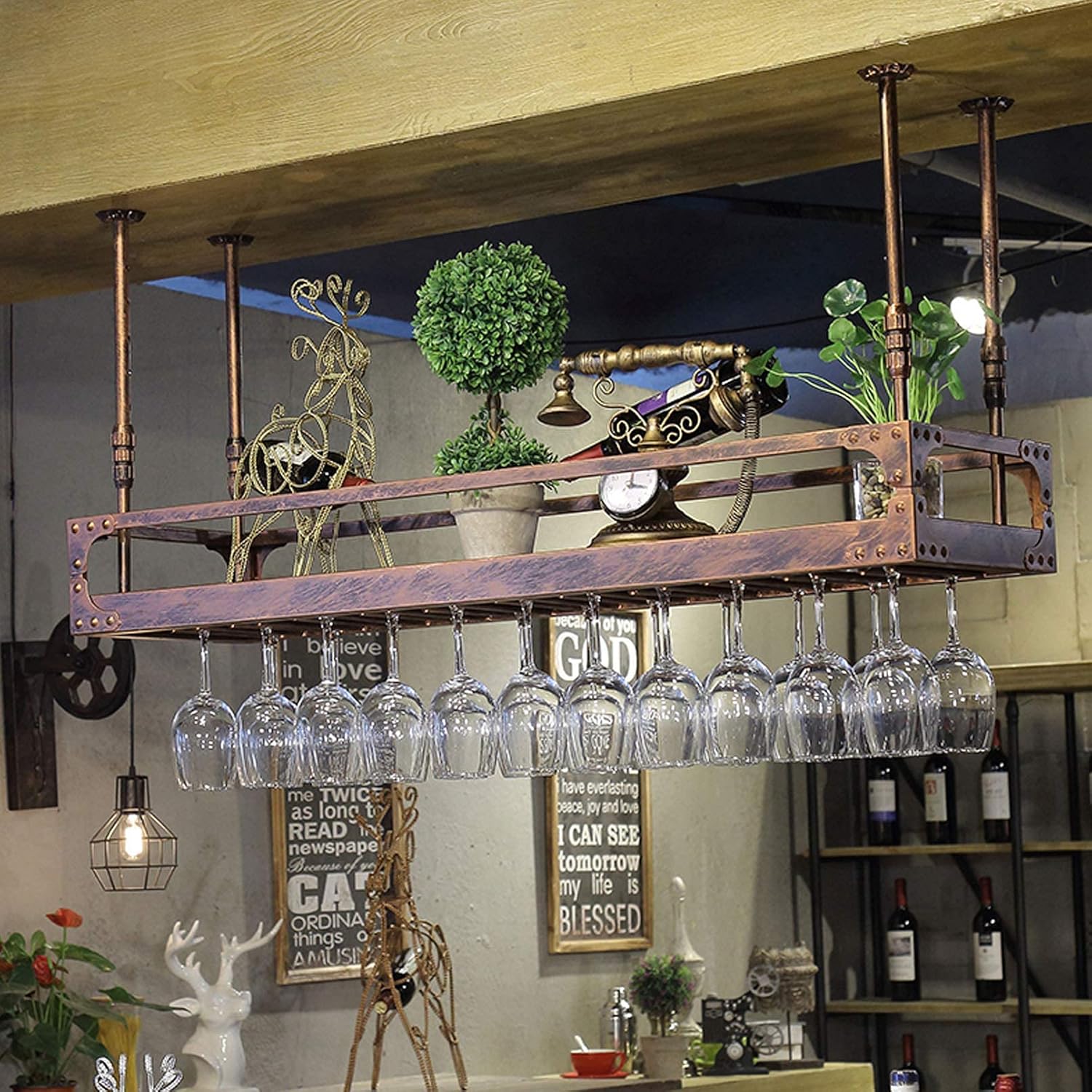 KOHARA Wall-Mounted Wine Glass Rack Set