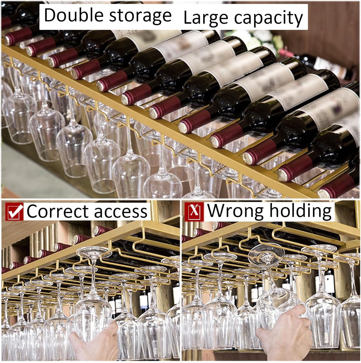 LIGUOYI Adjustable Height Wine Glass Rack
