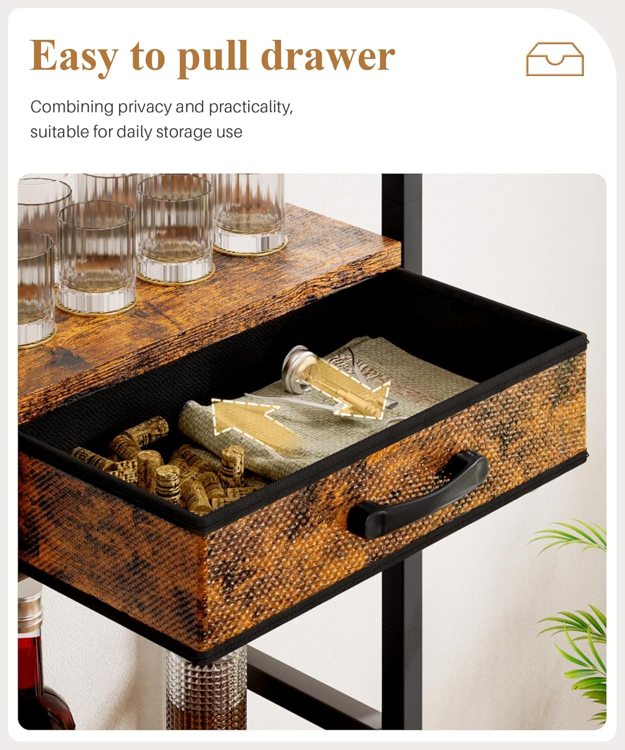 Vilaxing Freestanding Wine Rack with Storage Drawer